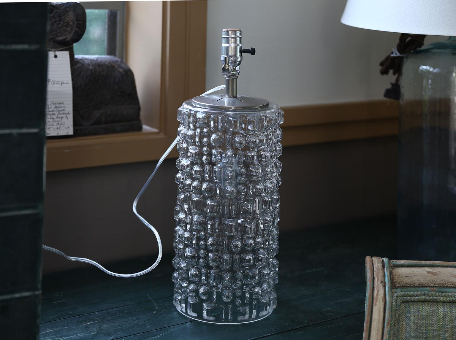 Mid-Century Modern Swedish Clear Glass Table Lamp 2