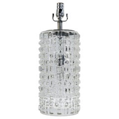 Mid-Century Modern Swedish Clear Glass Table Lamp