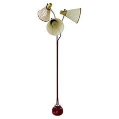 Ekilstuna, Swedish Mid-Century Modern, lampadaire, laque rouge, Suède, années 1950