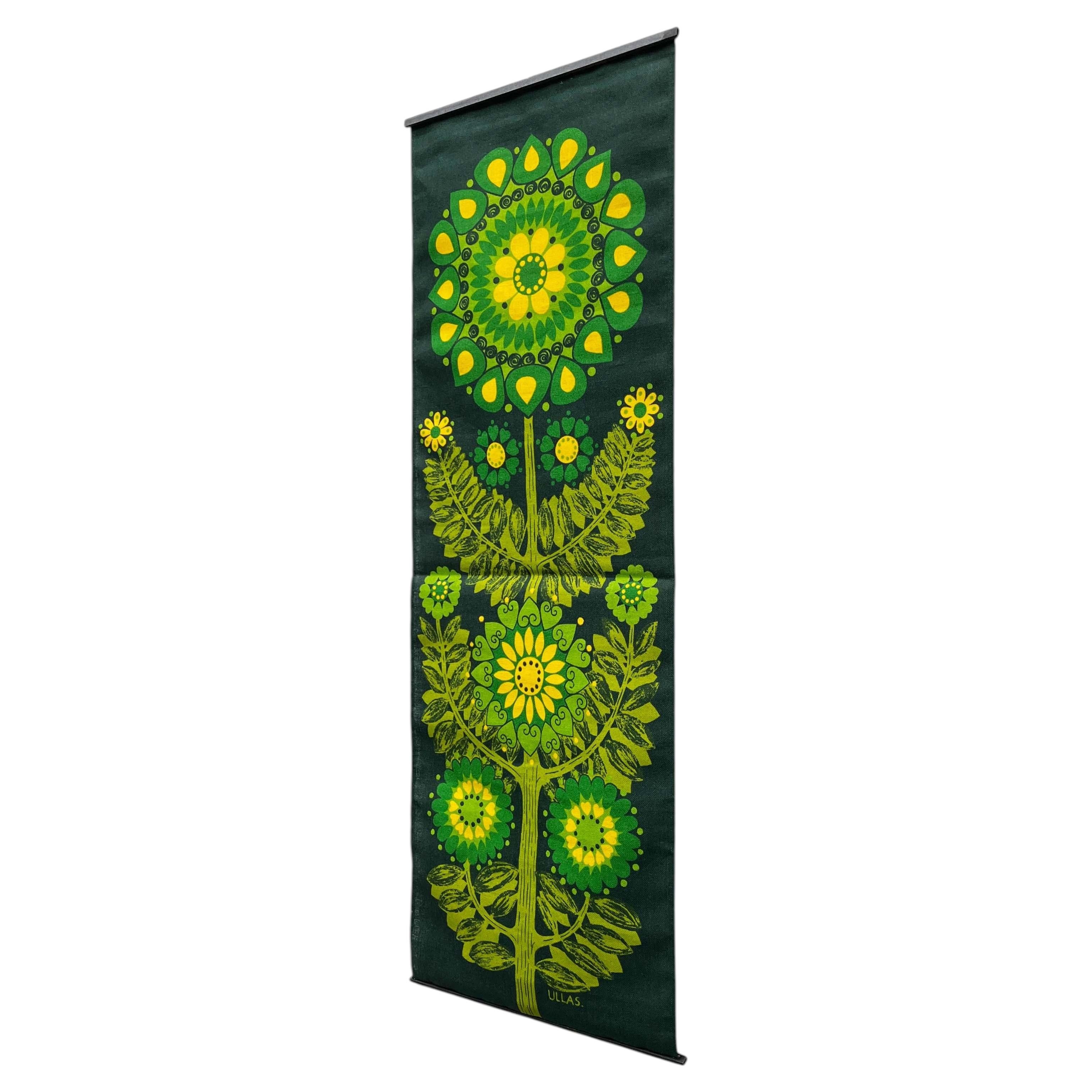 Mid-Century Modern Swedish Linen Wall Tapestry from Ulla Scheuer, 1960s For Sale