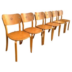 Used Mid Century Modern Swedish Modern Set of 6 Bentwood Dining Chairs
