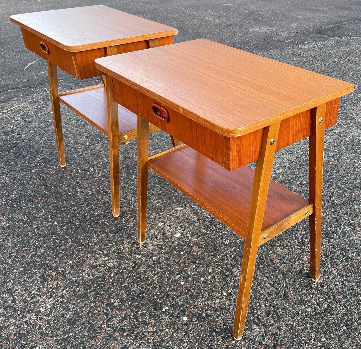 Mid-Century Modern Swedish Night Stands in Teak, 1960's For Sale 1