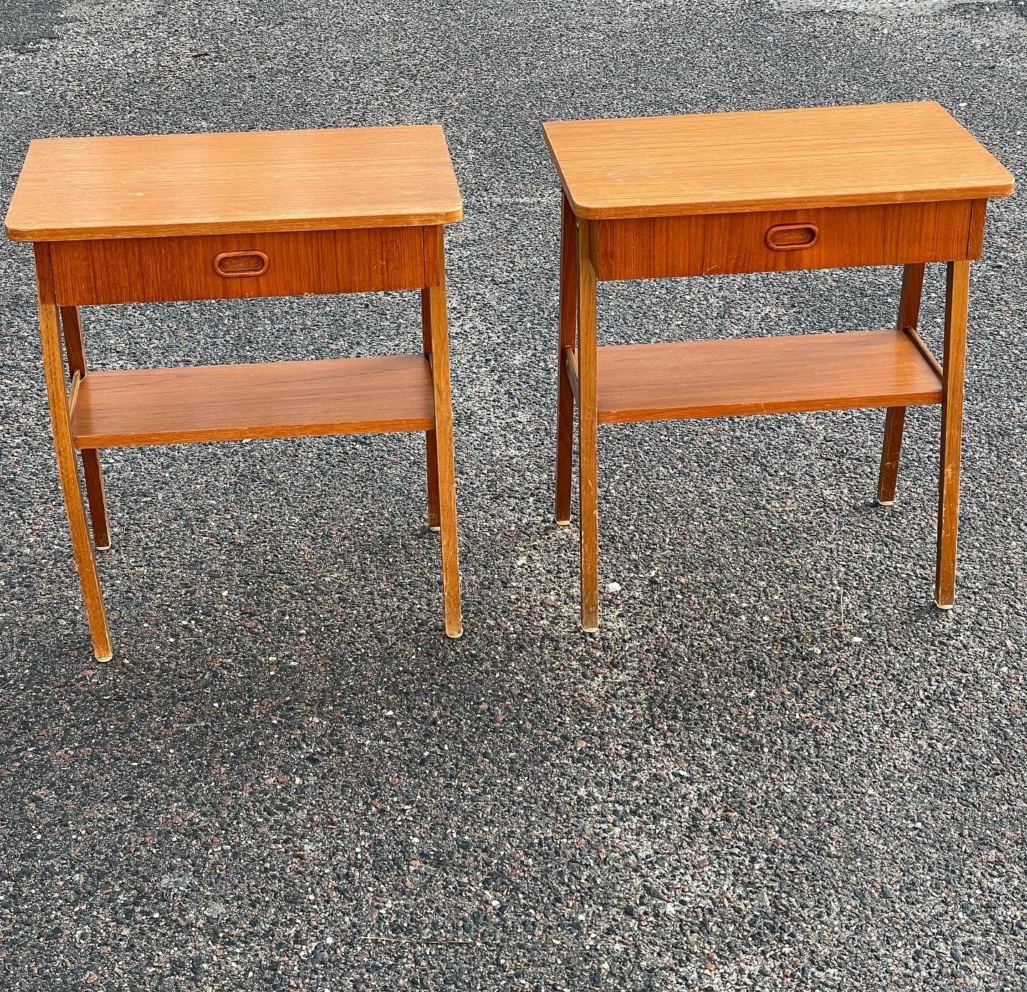 Mid-Century Modern Swedish Night Stands in Teak, 1960's For Sale 2