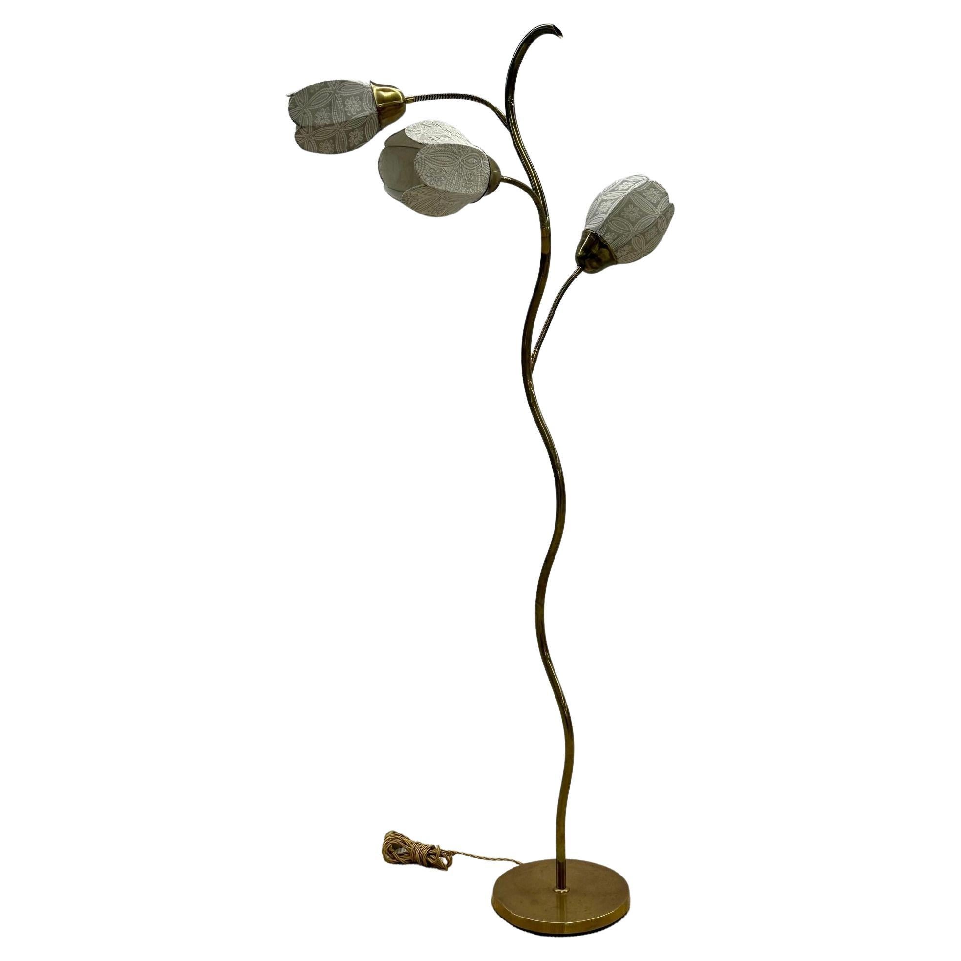 Mid-Century Modern Swedish Organic Standing Three Arm Floor Lamp, Scandinavian