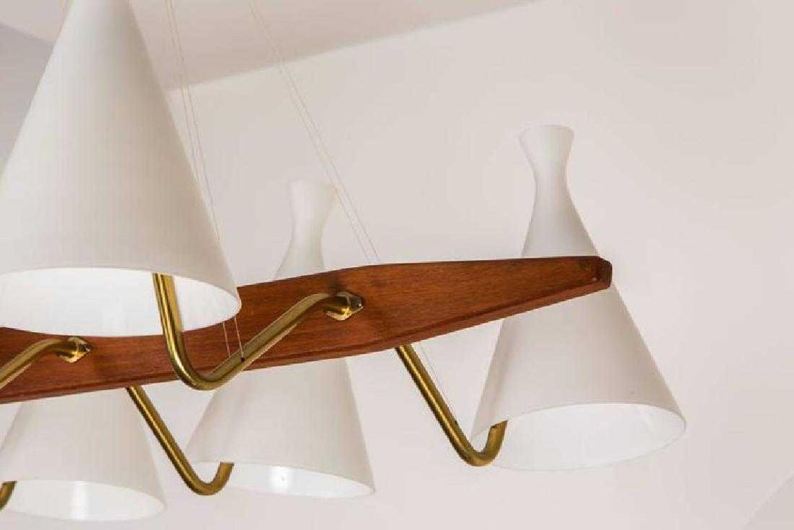 Mid-Century Modern Swedish Six-Arm Chandelier 1