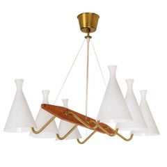 Mid-Century Modern Swedish Six-Arm Chandelier