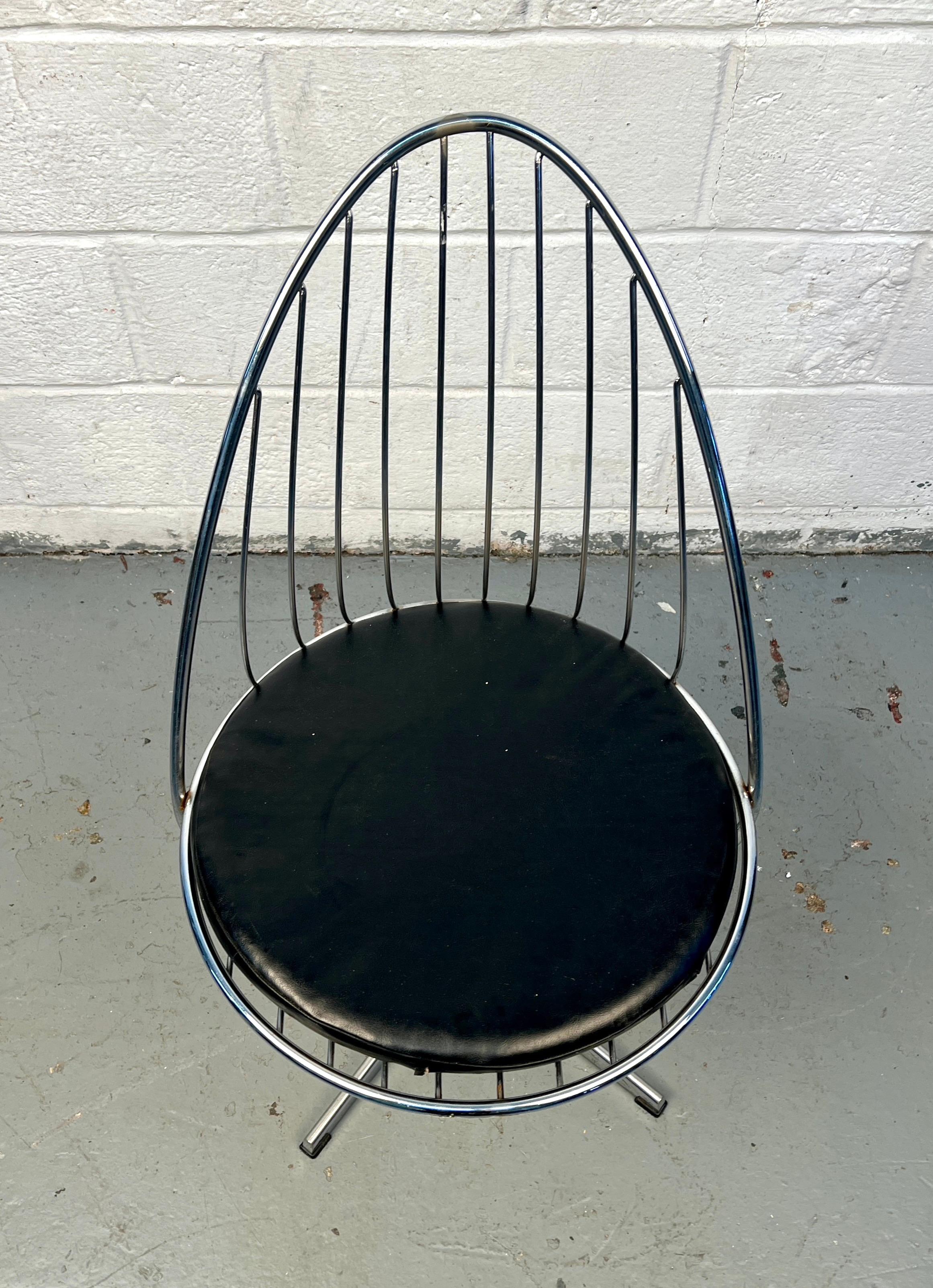 Mid-20th Century Mid-Century Modern Swedish Swivel Egg Chair in Chrome by Arne Dahlén For Sale