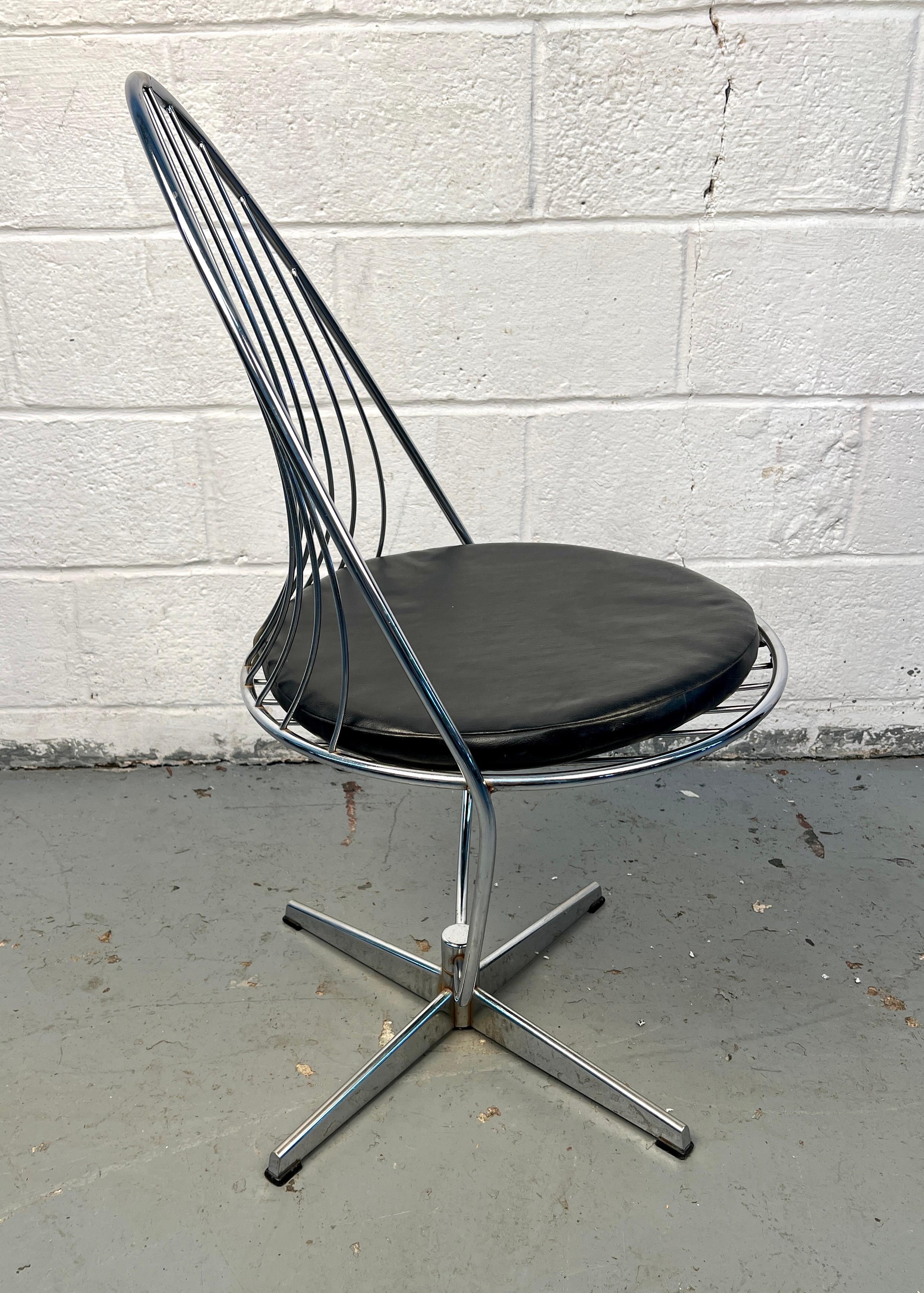 Mid-Century Modern Swedish Swivel Egg Chair in Chrome by Arne Dahlén For Sale 1