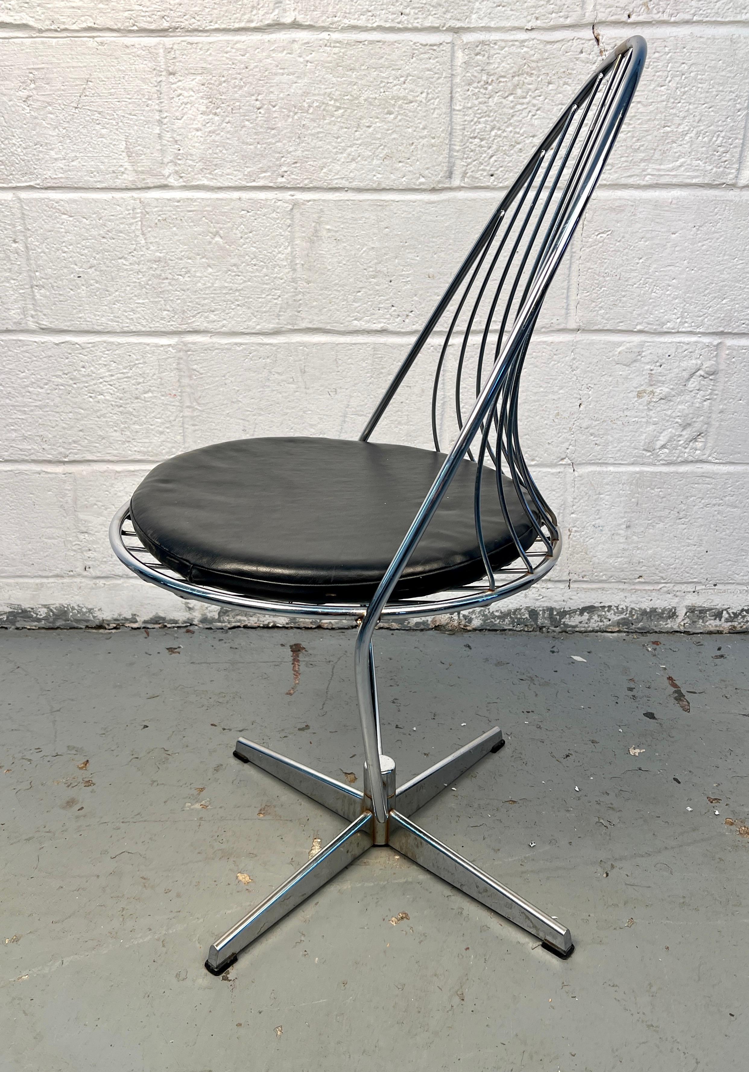 Mid-Century Modern Swedish Swivel Egg Chair in Chrome by Arne Dahlén For Sale 2