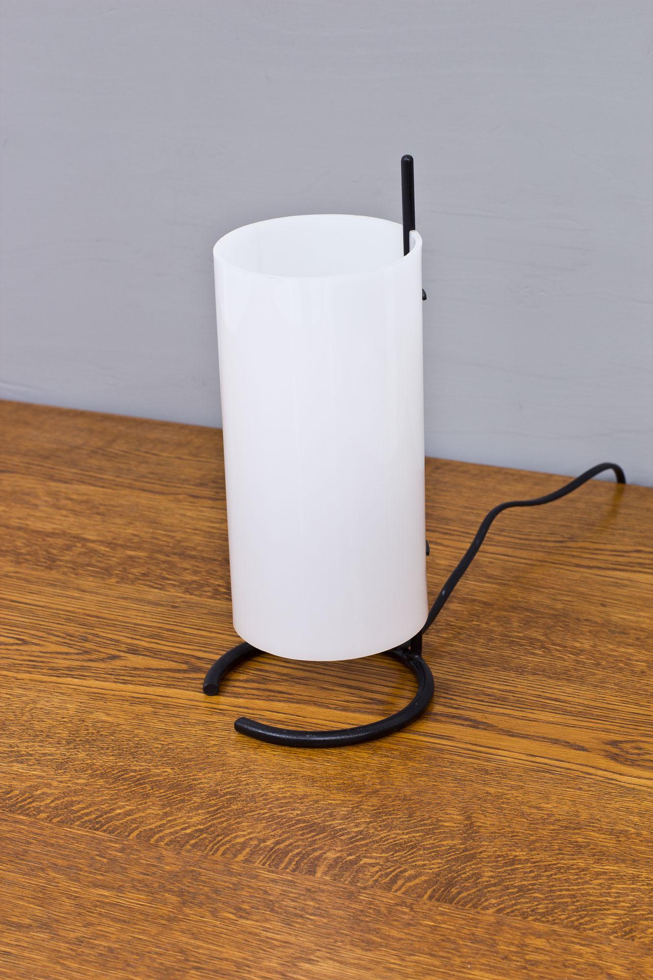 Scandinavian Modern Mid Century Modern Swedish Table Lamp in Acrylic & Metal by AB Luco For Sale