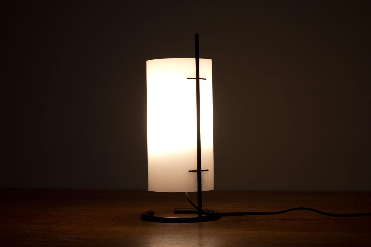 Mid Century Modern Swedish Table Lamp in Acrylic & Metal by AB Luco For Sale 2