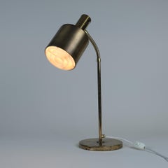 Mid-Century Modern Swedish Table Lamp in Full Brass with Adjustable Neck, 1960s