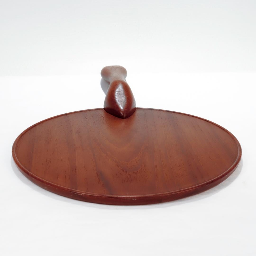 Mid-Century Modern Swedish Teak Serving Tray or Cheese Board For Sale 8