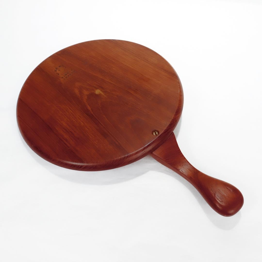 Mid-Century Modern Swedish Teak Serving Tray or Cheese Board For Sale 1