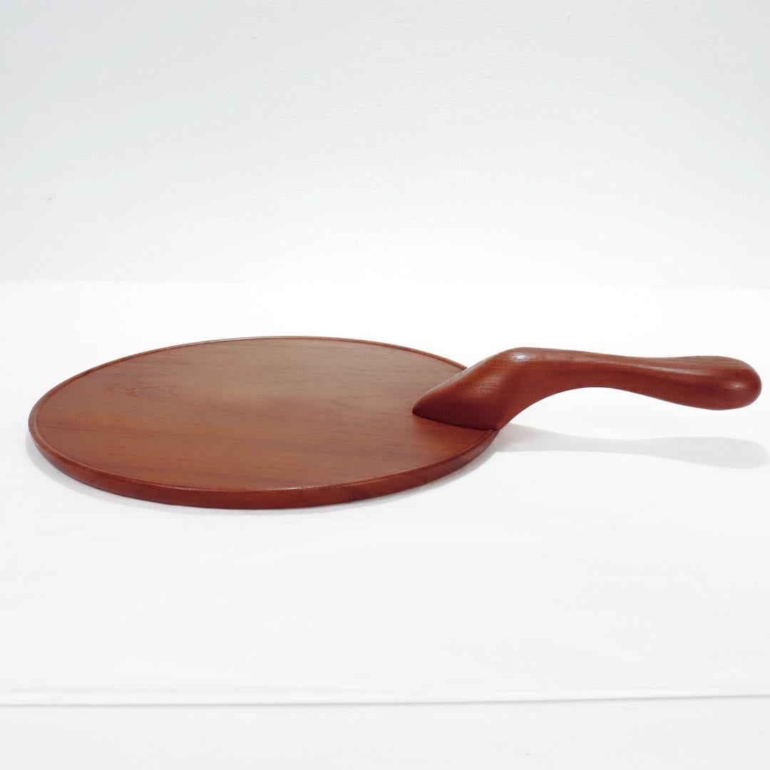 Mid-Century Modern Swedish Teak Serving Tray or Cheese Board For Sale 3