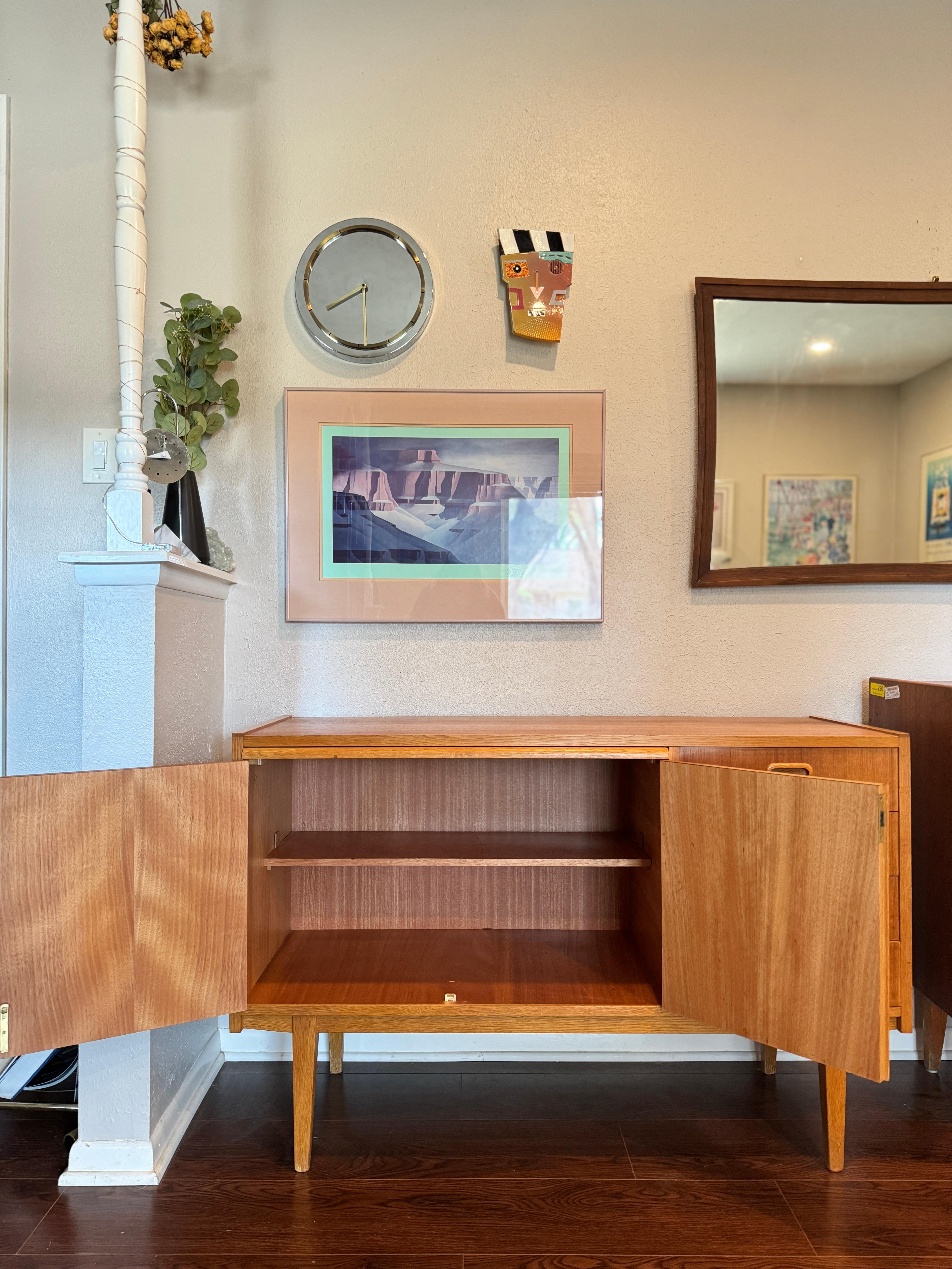 Mid century modern Swedish teak sideboard with pull out desk area, circa 1960s For Sale 2
