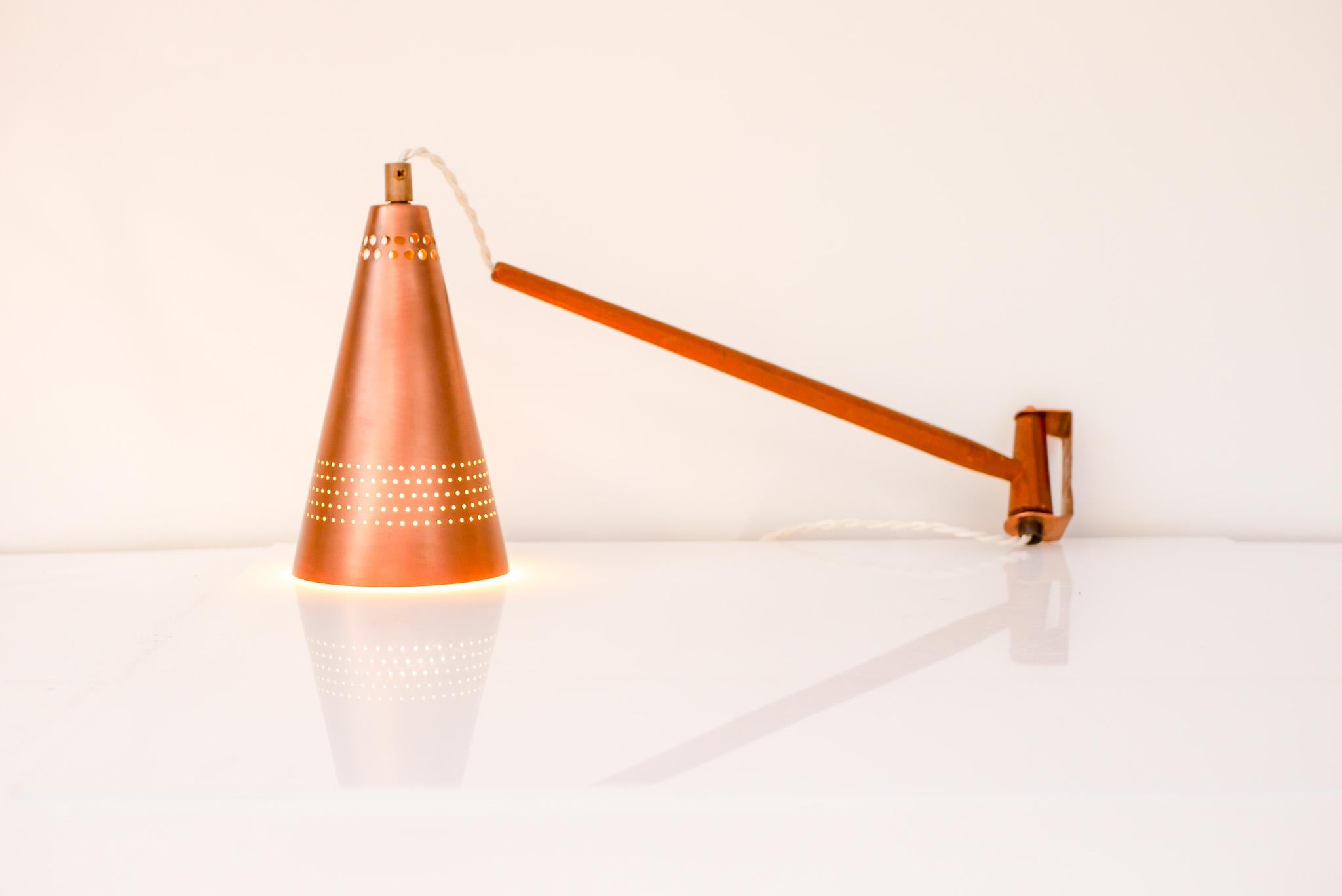 Late 20th Century Mid-Century Modern Swedish Wall Lamp  or sconce by Hans Agne Jakobsson, Markaryd