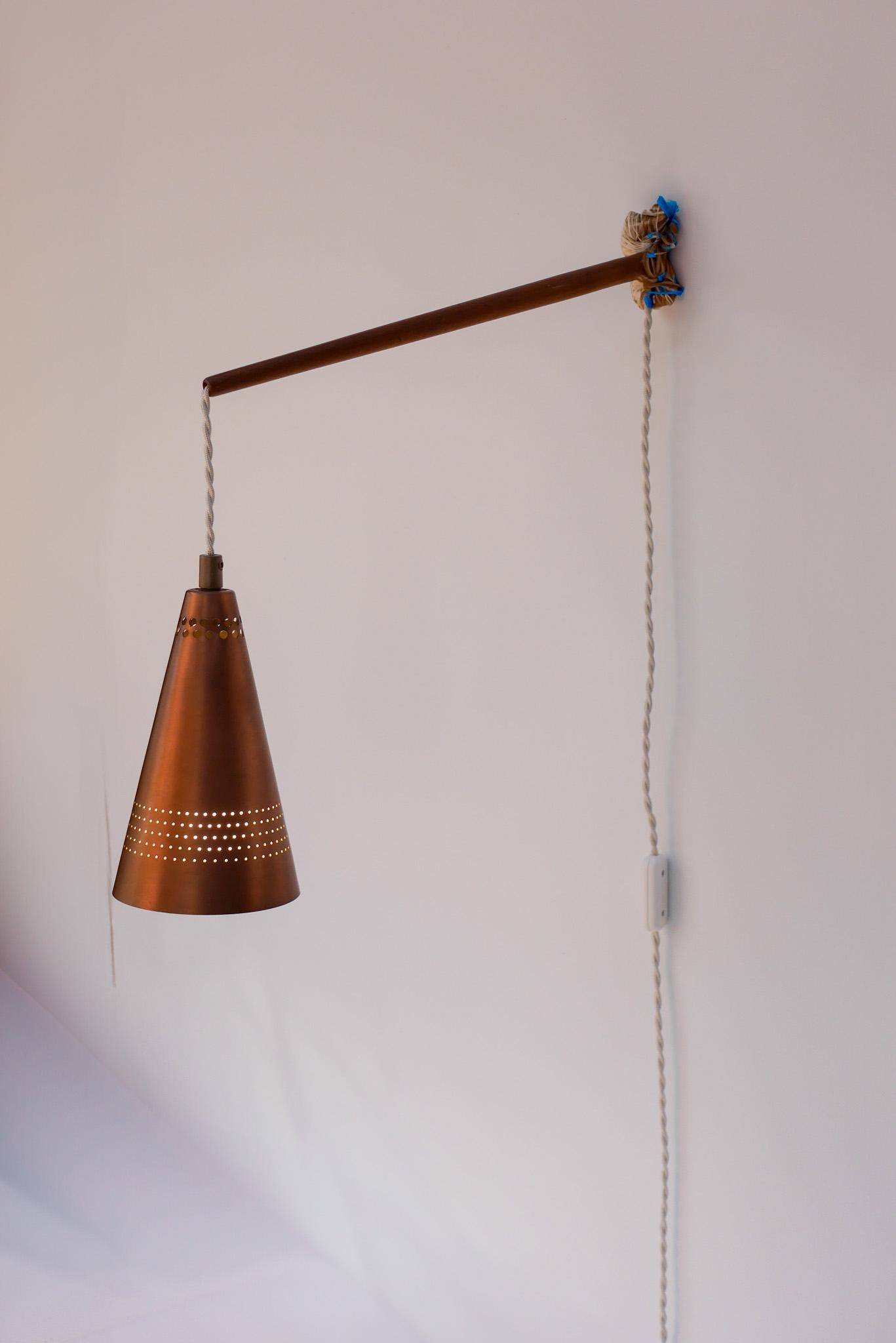 Metal Mid-Century Modern Swedish Wall Lamp  or sconce by Hans Agne Jakobsson, Markaryd