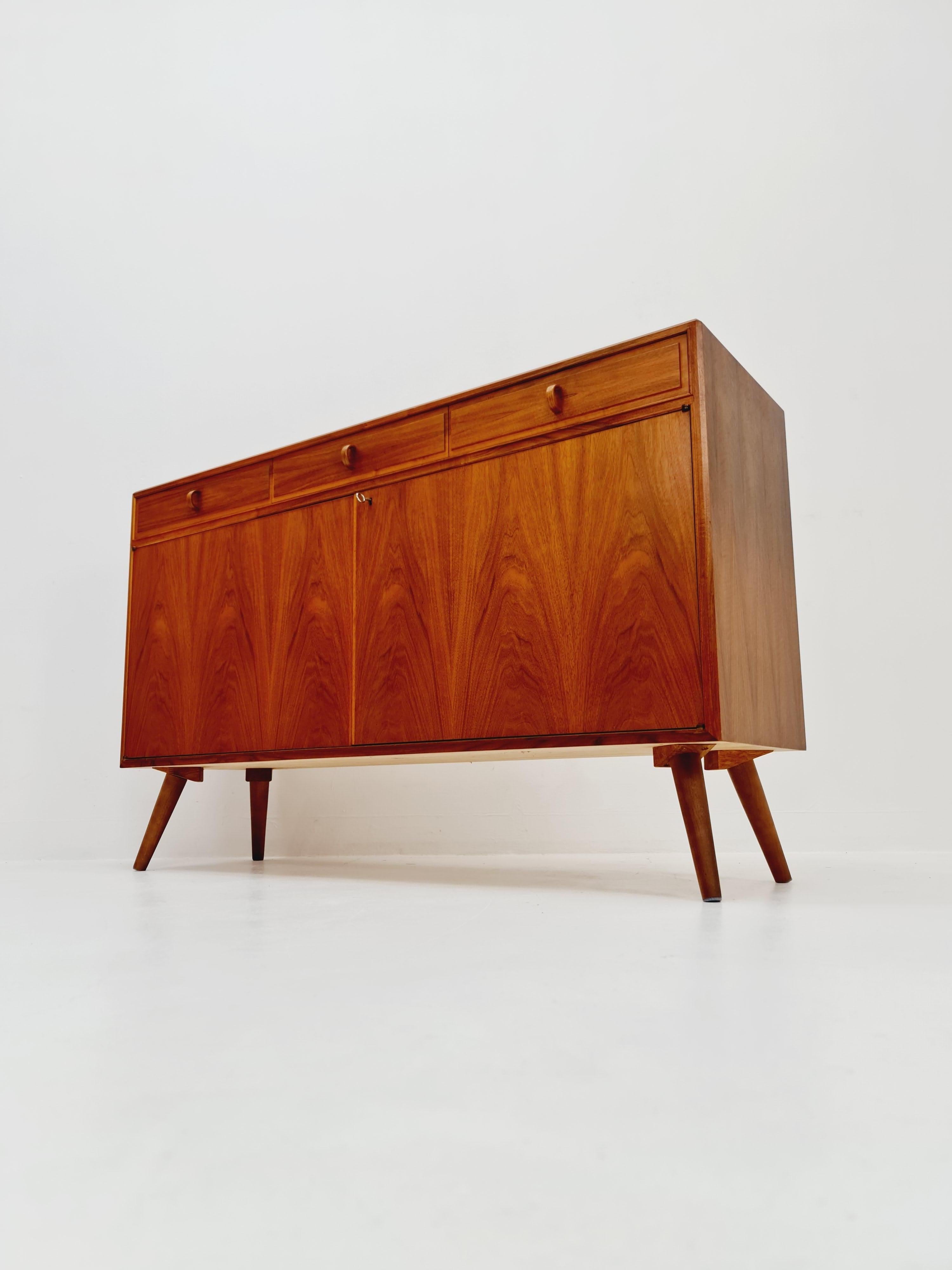 Mid Century Modern Swedish walnut sideboard by B. Fridhagen for Bodafors, 1964 6