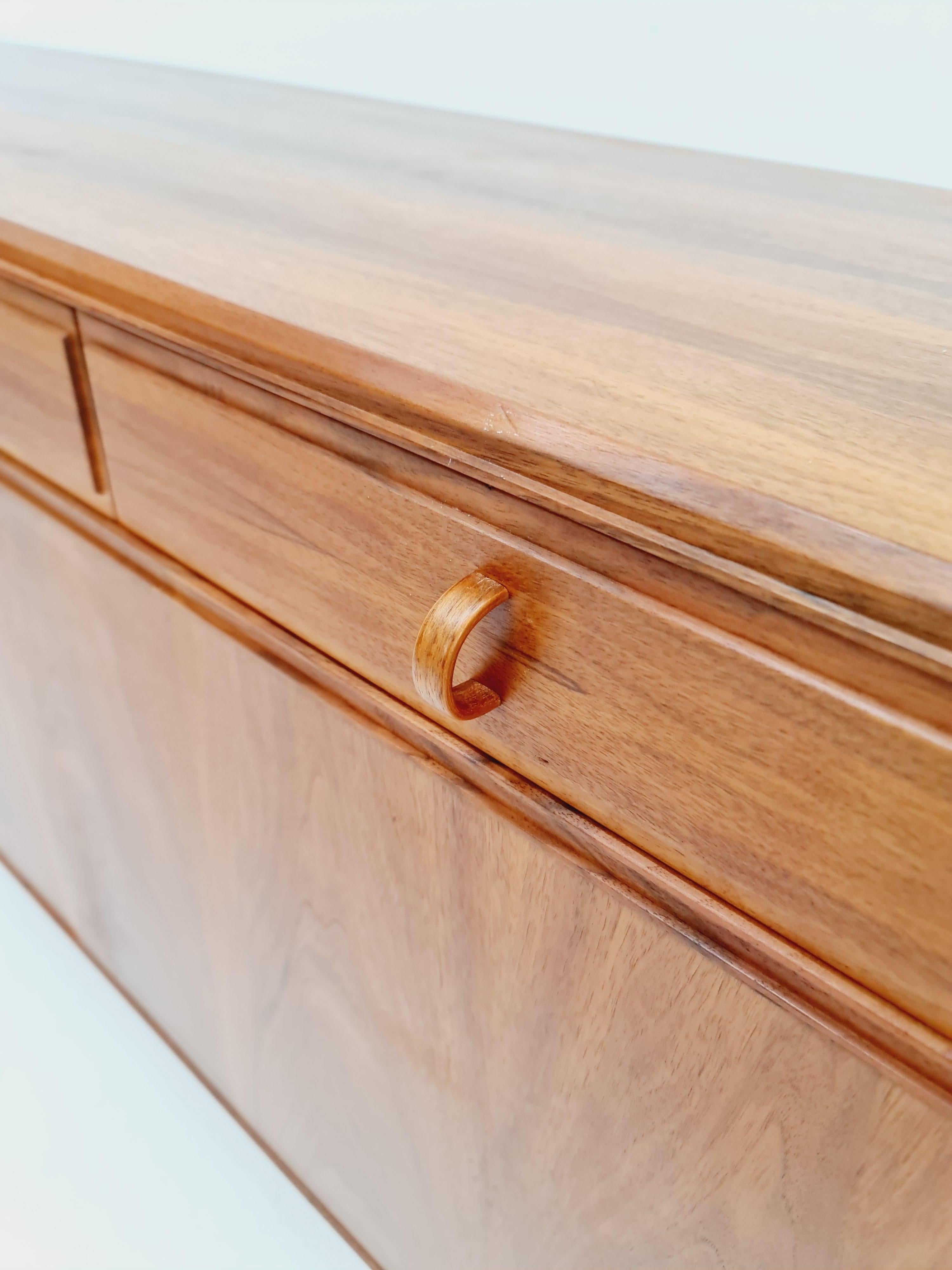 Mid Century Modern Swedish walnut sideboard by B. Fridhagen for Bodafors, 1964 7