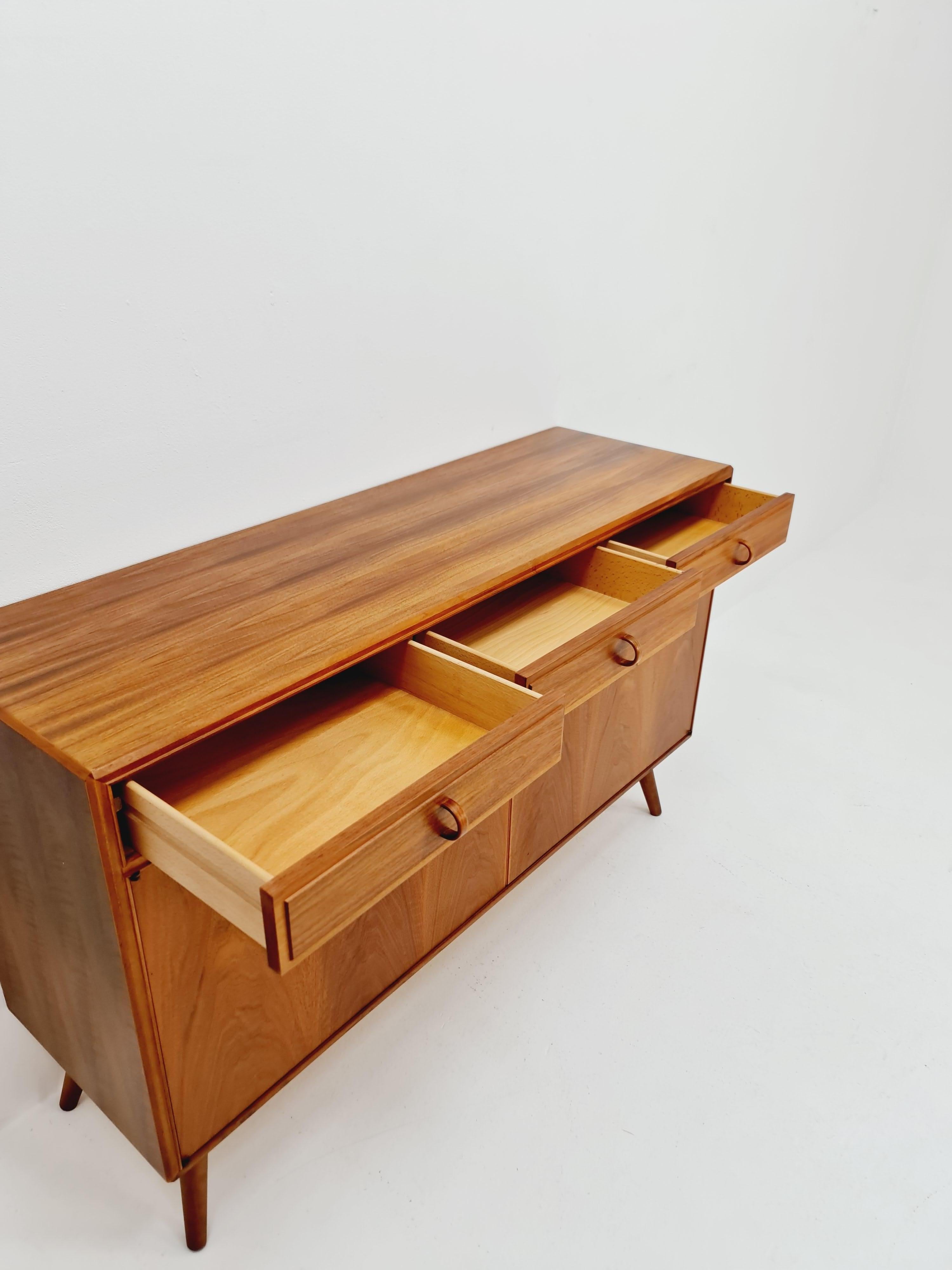 Walnut Mid Century Modern Swedish walnut sideboard by B. Fridhagen for Bodafors, 1964