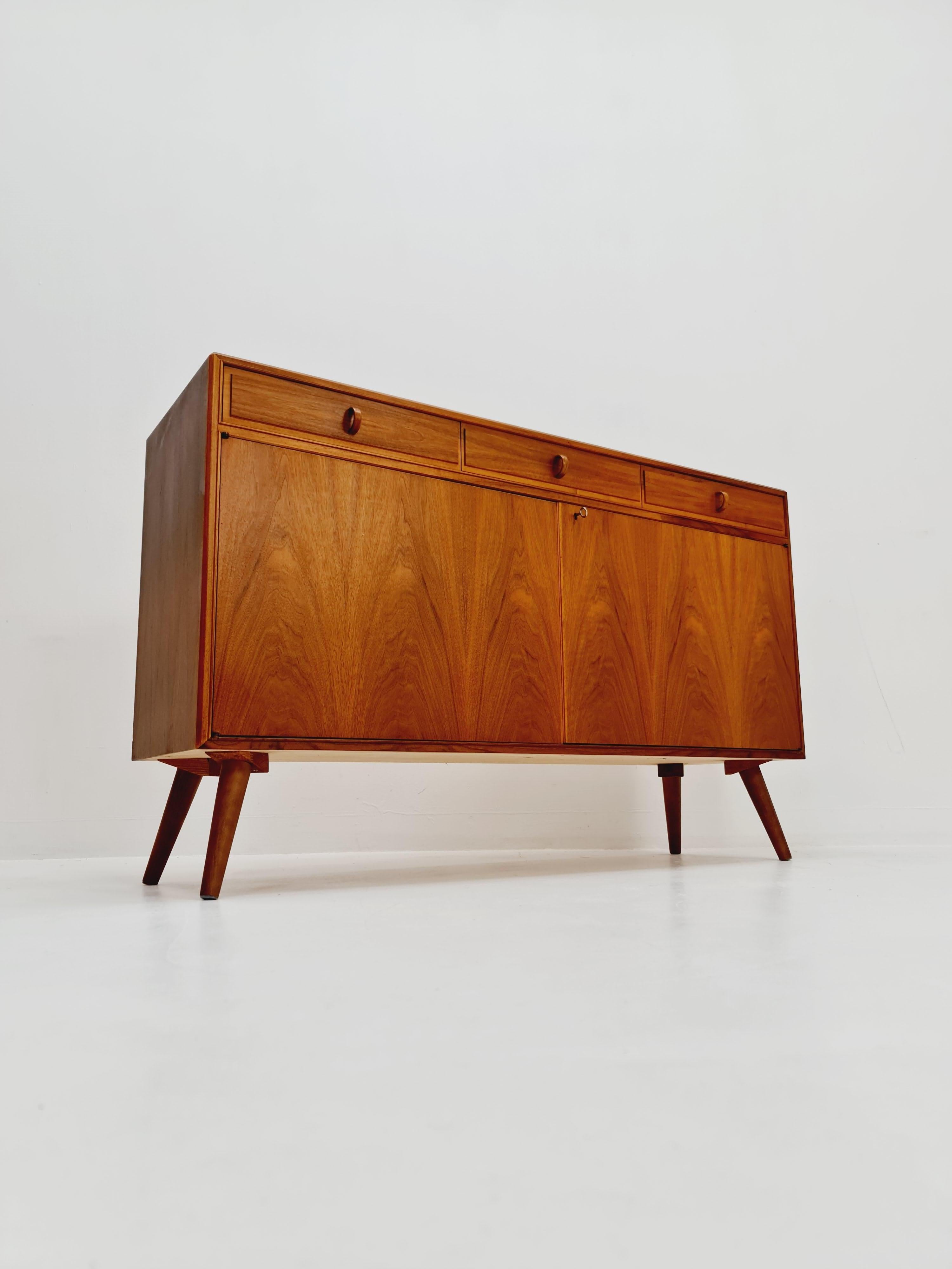 Mid Century Modern Swedish walnut sideboard by B. Fridhagen for Bodafors, 1964 3