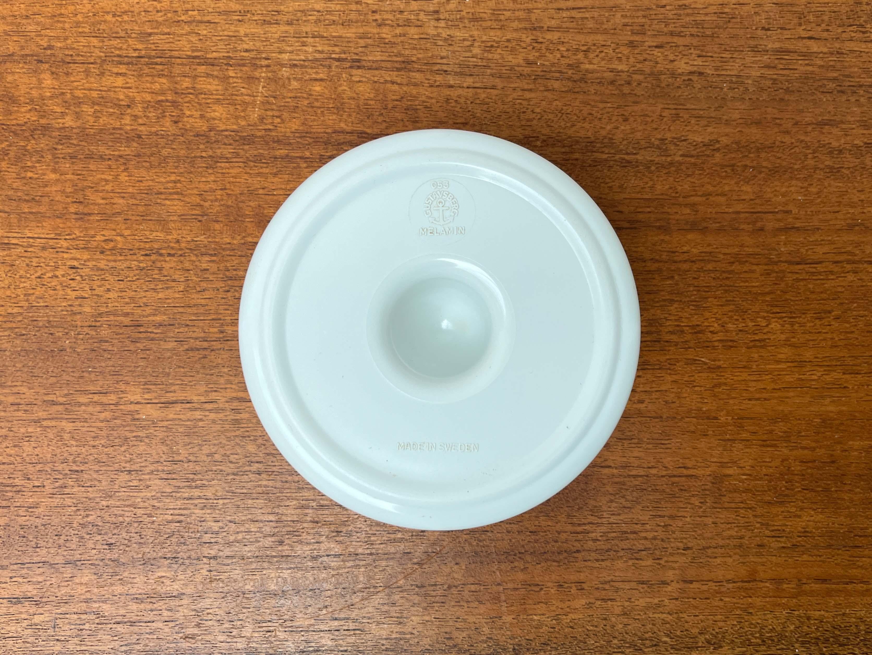 Posacenere svedese moderno di metà secolo in melamina bianca Gunnar Larson Gustavsberg, anni '60 in vendita 6