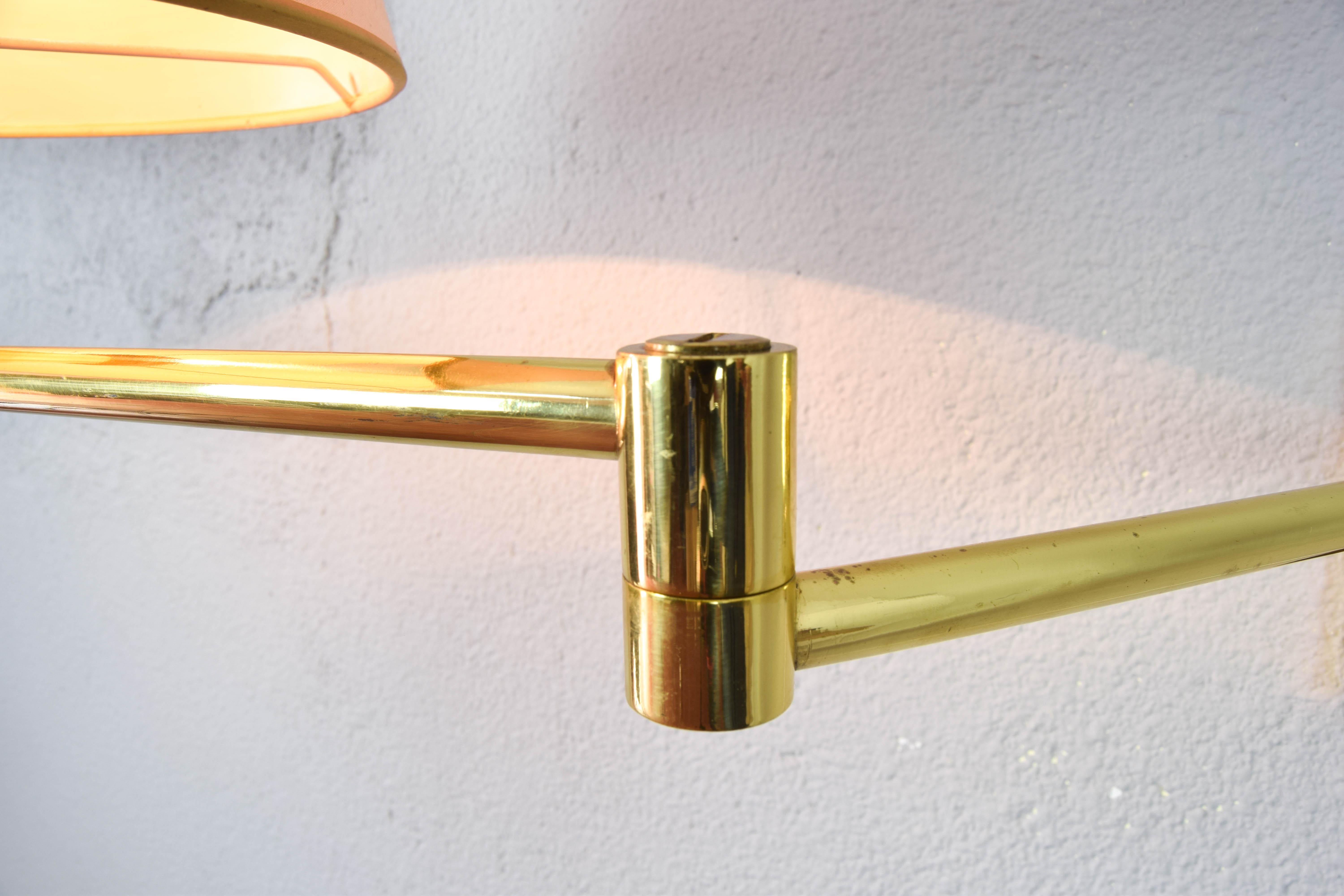 Late 20th Century Mid-Century Modern Swing Arm Brass Sconce by George W. Hansen for Metalarte