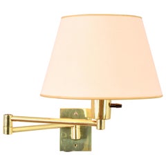 Mid-Century Modern Swing Arm Brass Sconce by George W. Hansen for Metalarte