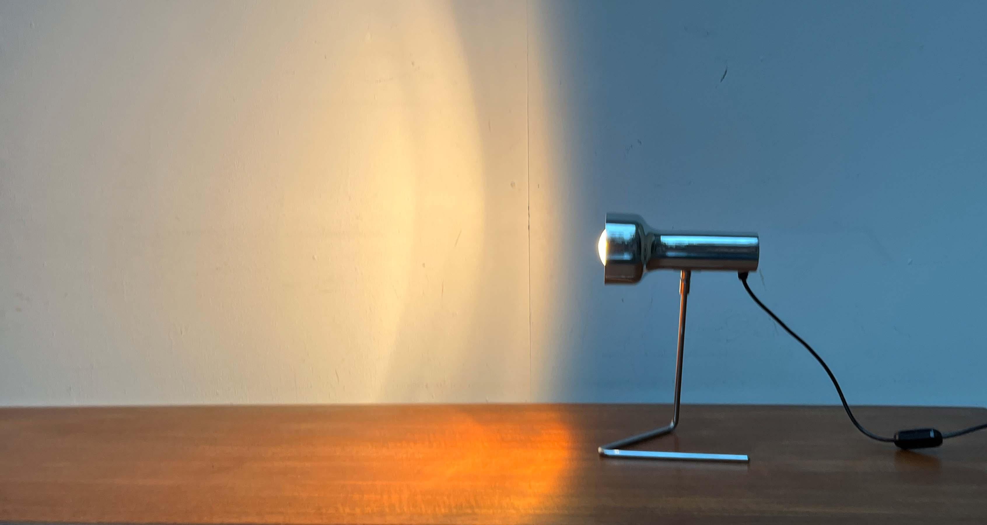 Metal Mid-Century Modern Swiss Minimalist Table Lamp, 1960s For Sale