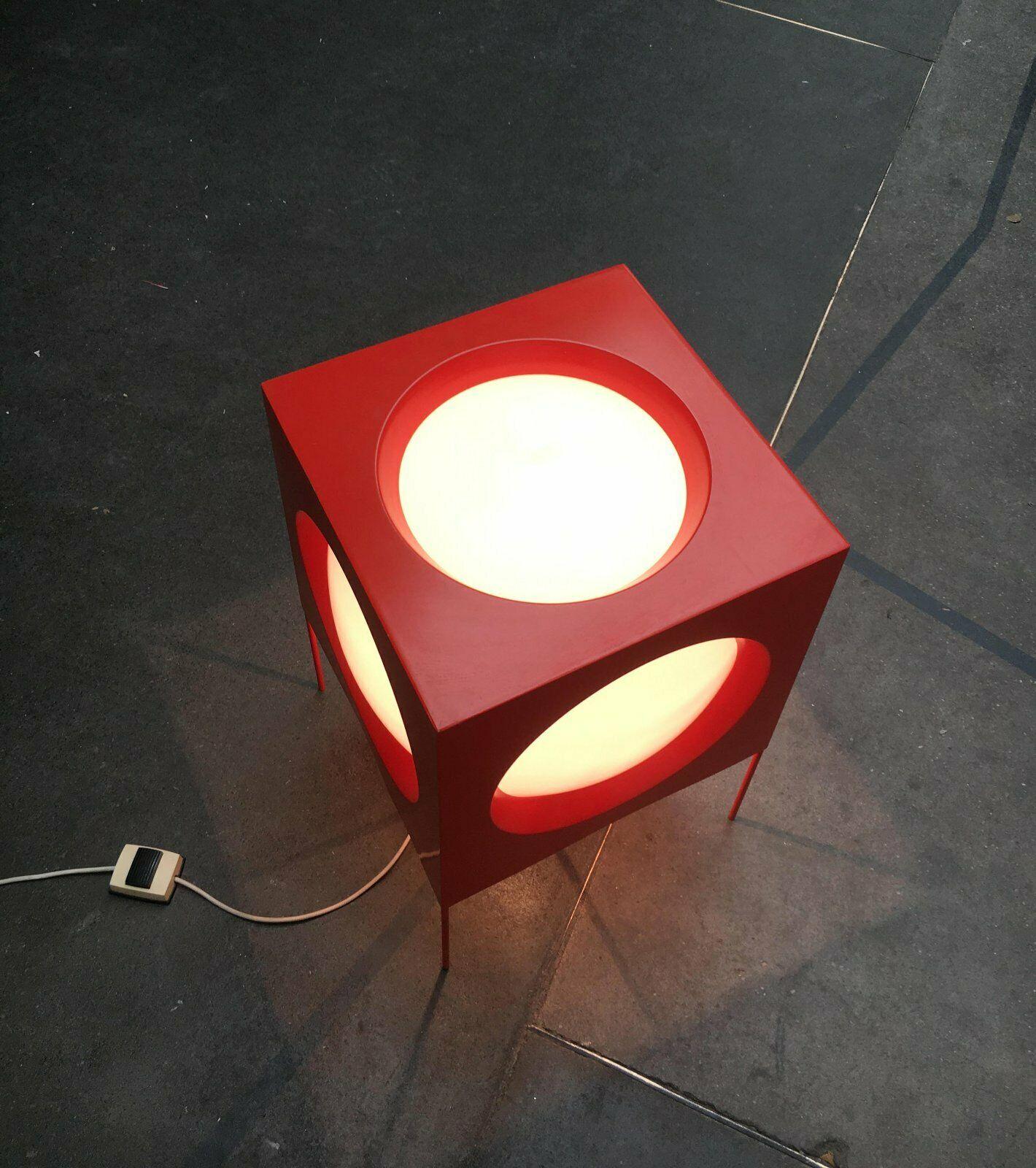 Space Age Lampada da terra a cubo T-267 di Modern Age svizzera del metà secolo, Carl Moor, BAG Turgi in vendita