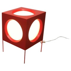 Mid-Century Modern Swiss Space Age T-267 Cube Floor Lamp, Carl Moor, BAG Turgi