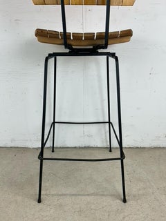 Moderner drehbarer Barhocker aus der Mitte des Jahrhunderts im Stil von Arthur Umanoff