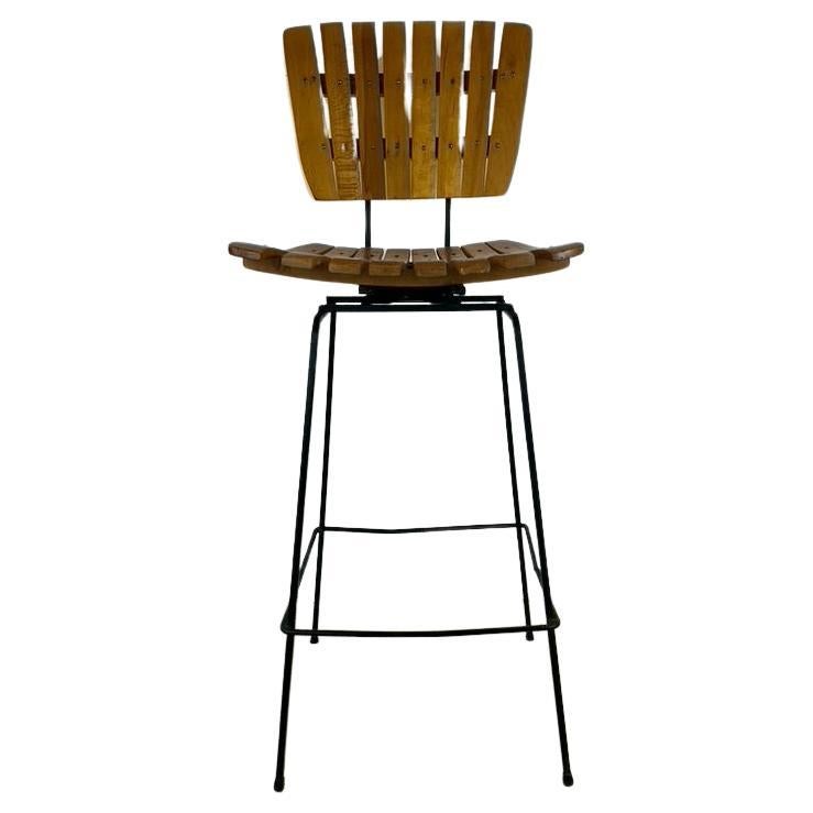 Mid Century Modern Swivel Bar Stool in the style of Arthur Umanoff