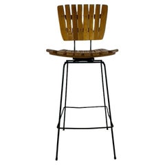 Mid Century Modern Swivel Bar Stool in the style of Arthur Umanoff