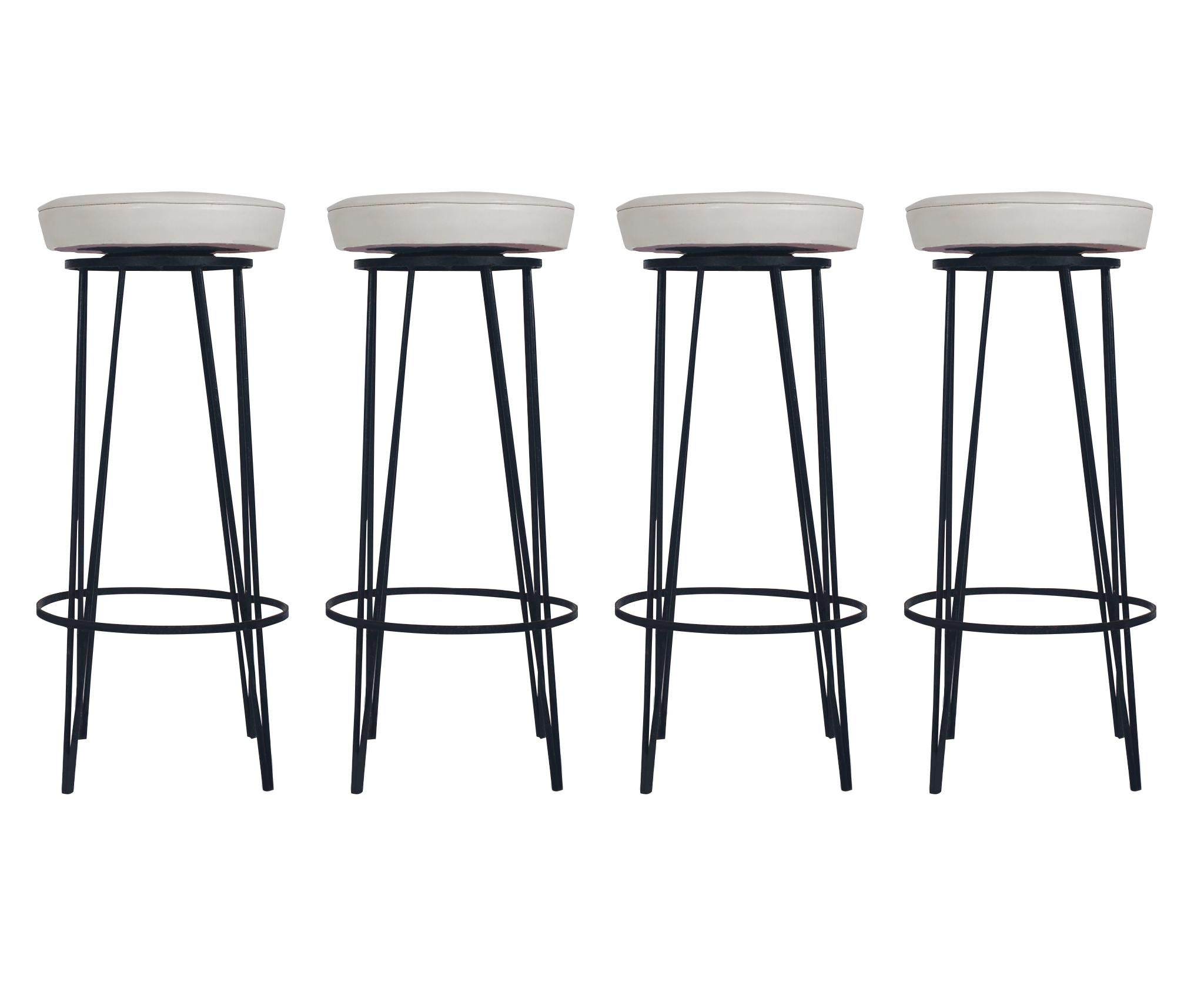 Mid-Century Modern Swivel Bar Stools or Counter Stools after Frederick Weinberg In Good Condition In Philadelphia, PA
