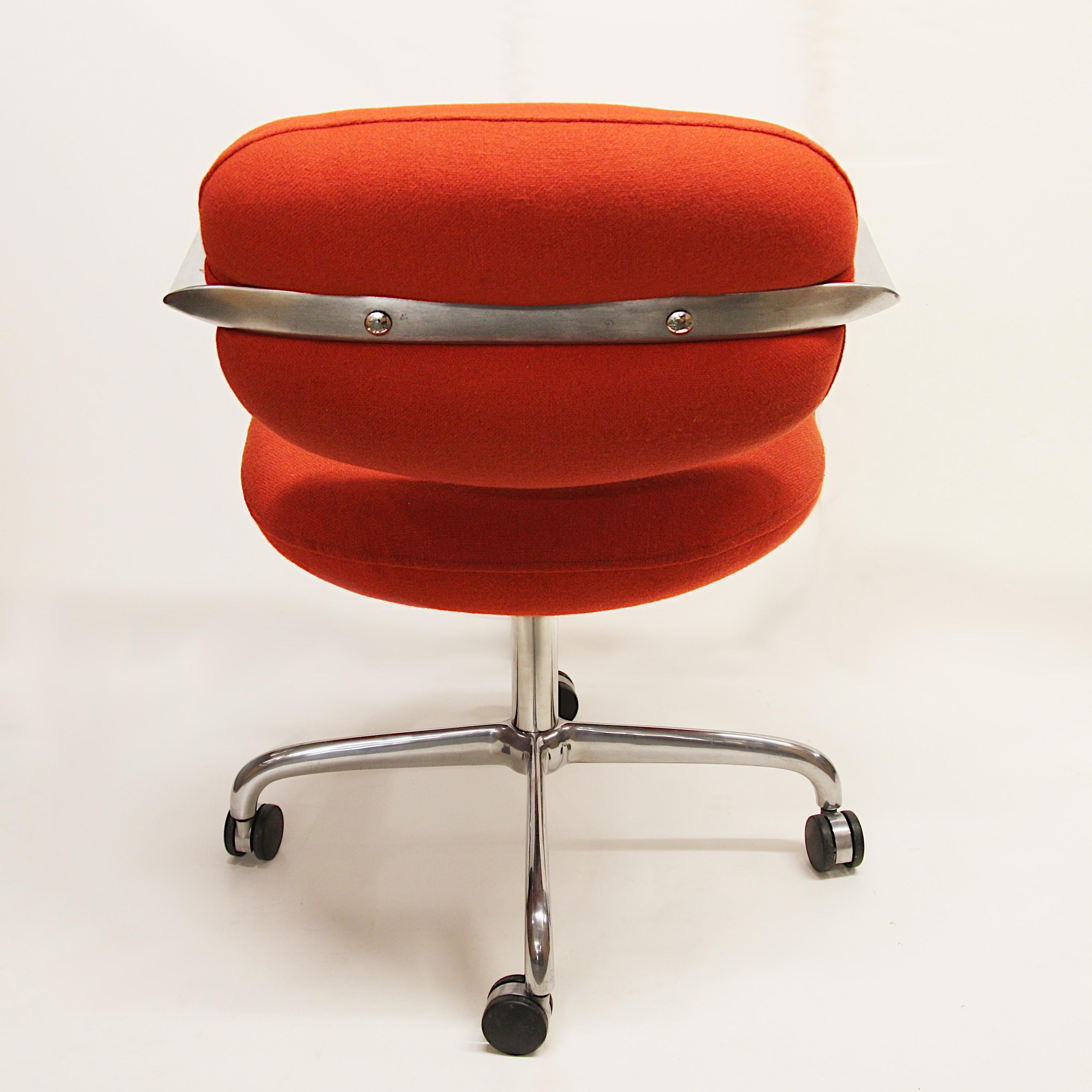 Mid-Century Modern Swivel Desk Chair by Andrew Morrison & Bruce Hannah for Knoll In Good Condition In Lafayette, IN