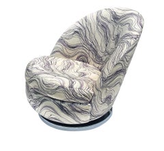 Mid Century Modern Swivel Lounge Slipper Chairs by Milo Baughman / Thayer Coggin