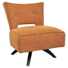 Vintage Mid-Century Modern Swivel Slipper Chair Attributed to Kroehler Manufacturing