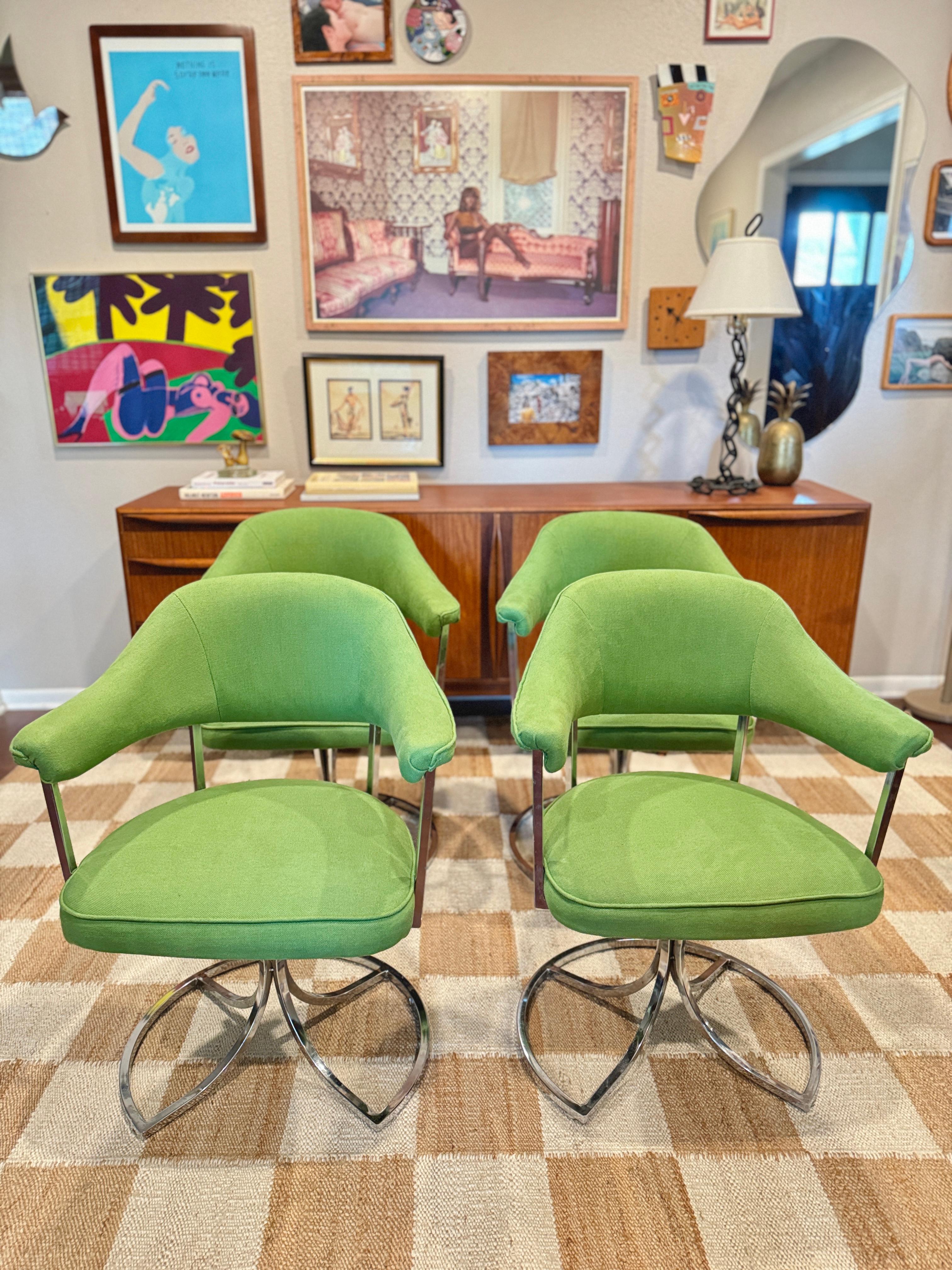 mid century modern swivel tulip chairs by Cal-Style Furniture, circa 1980s 3