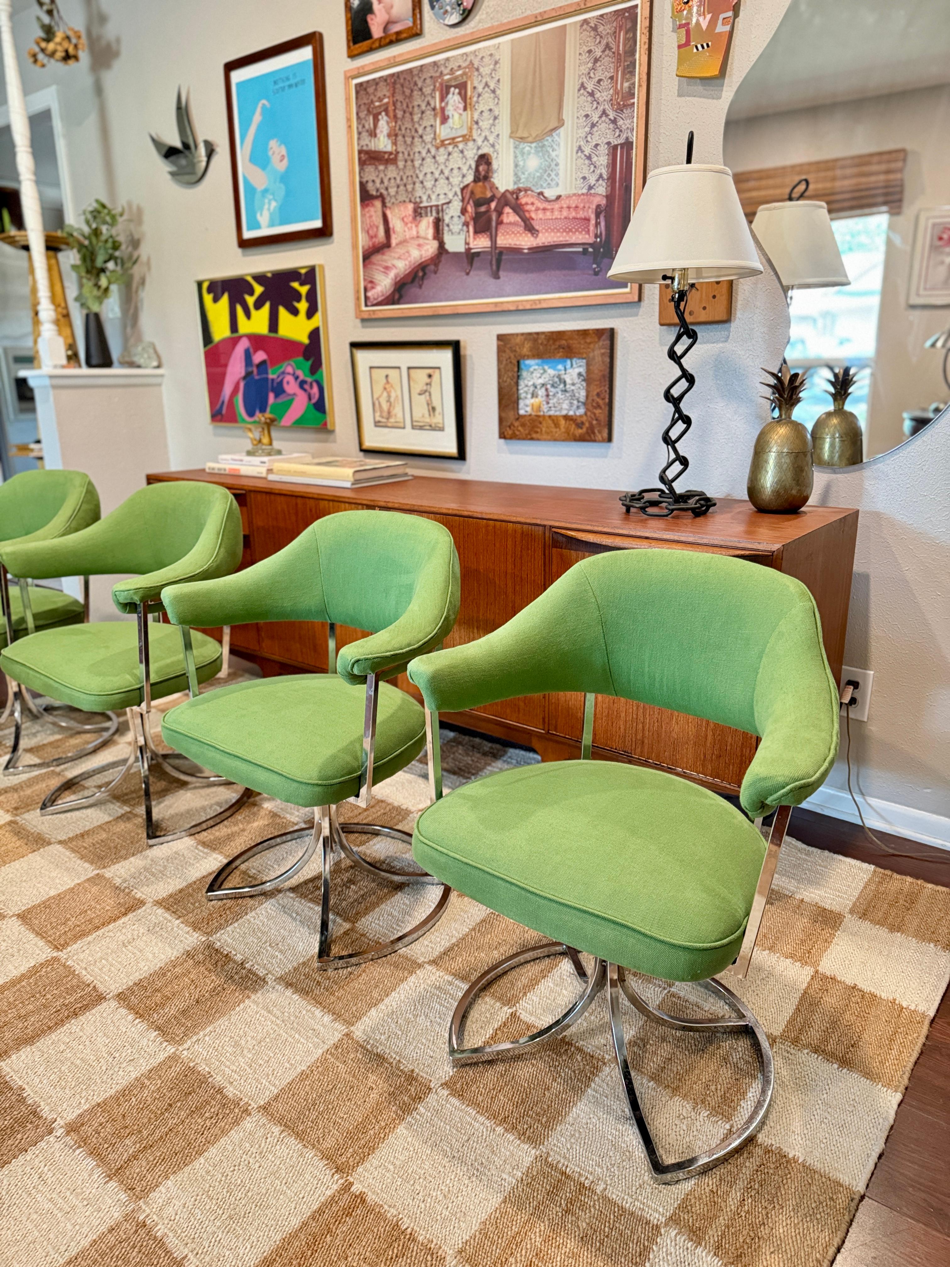 mid century modern swivel tulip chairs by Cal-Style Furniture, circa 1980s 4