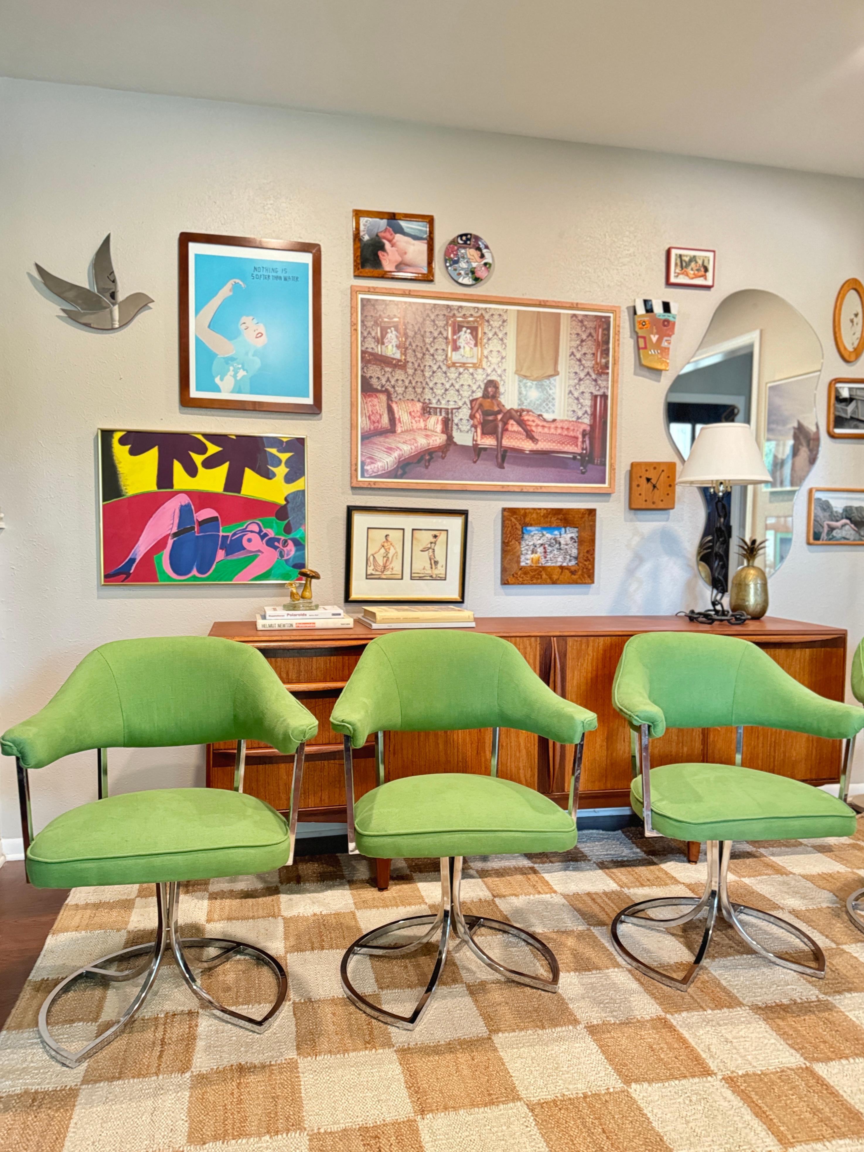 mid century modern swivel tulip chairs by Cal-Style Furniture, circa 1980s 5
