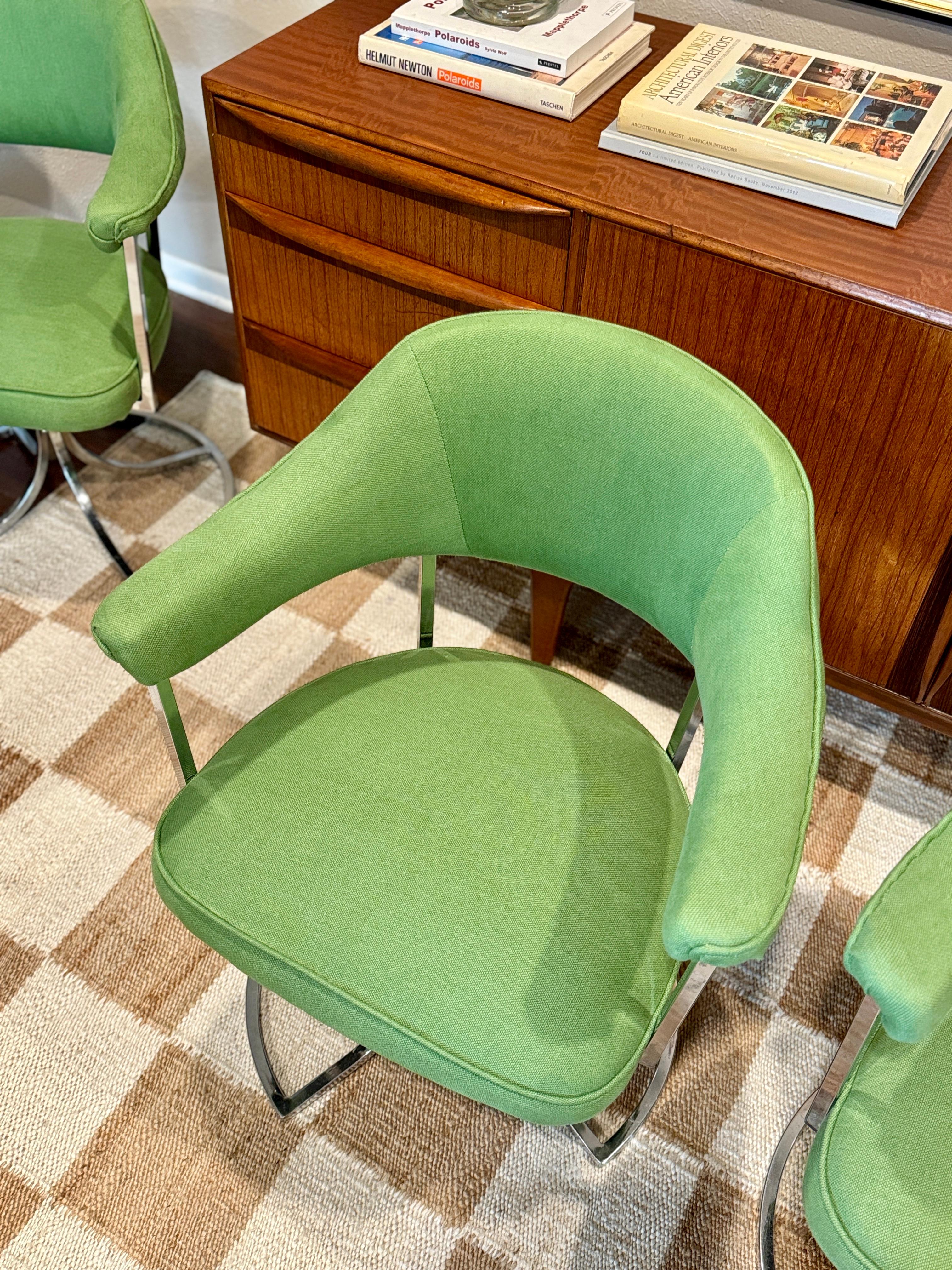 Late 20th Century mid century modern swivel tulip chairs by Cal-Style Furniture, circa 1980s
