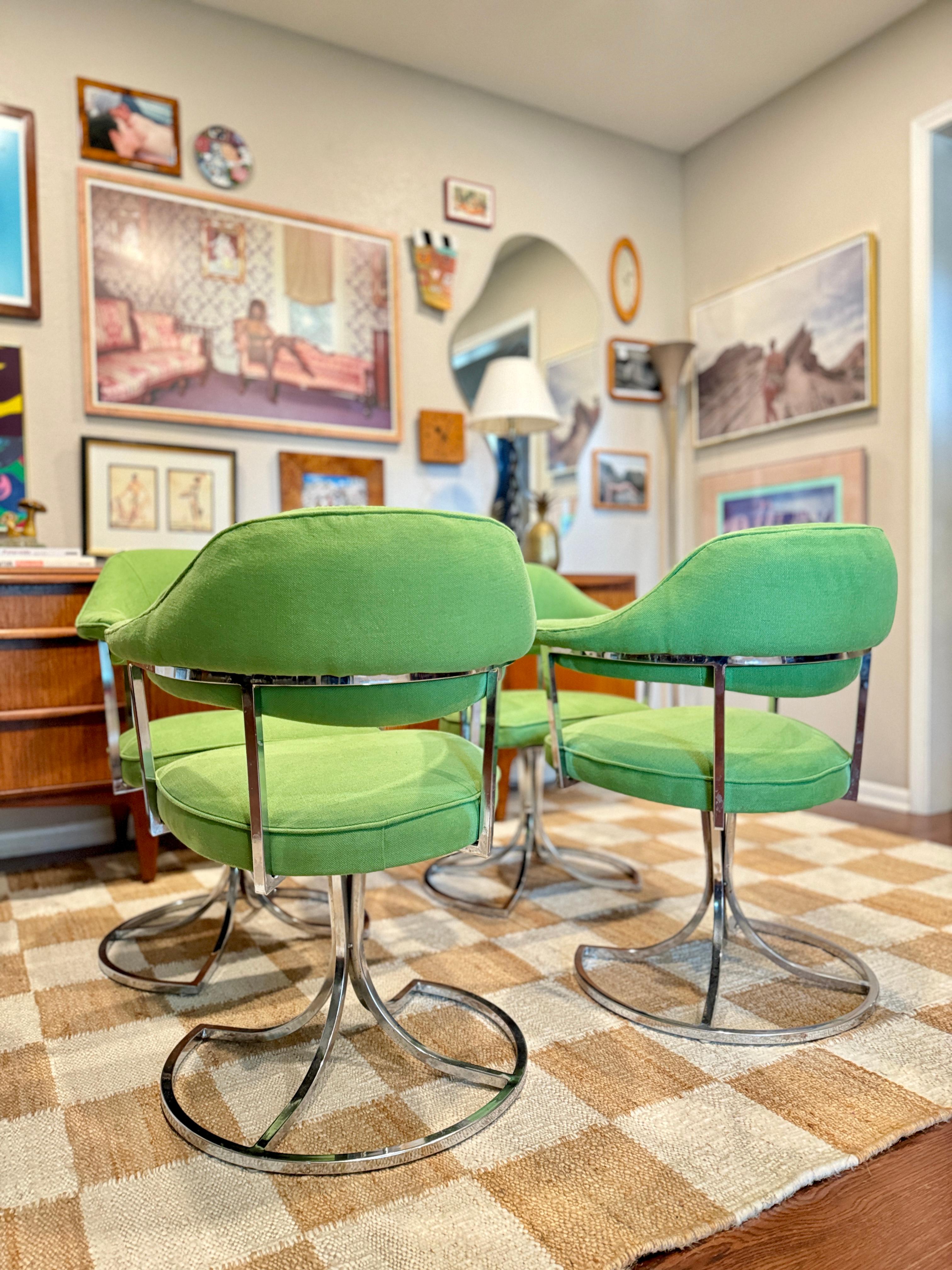 mid century modern swivel tulip chairs by Cal-Style Furniture, circa 1980s 1