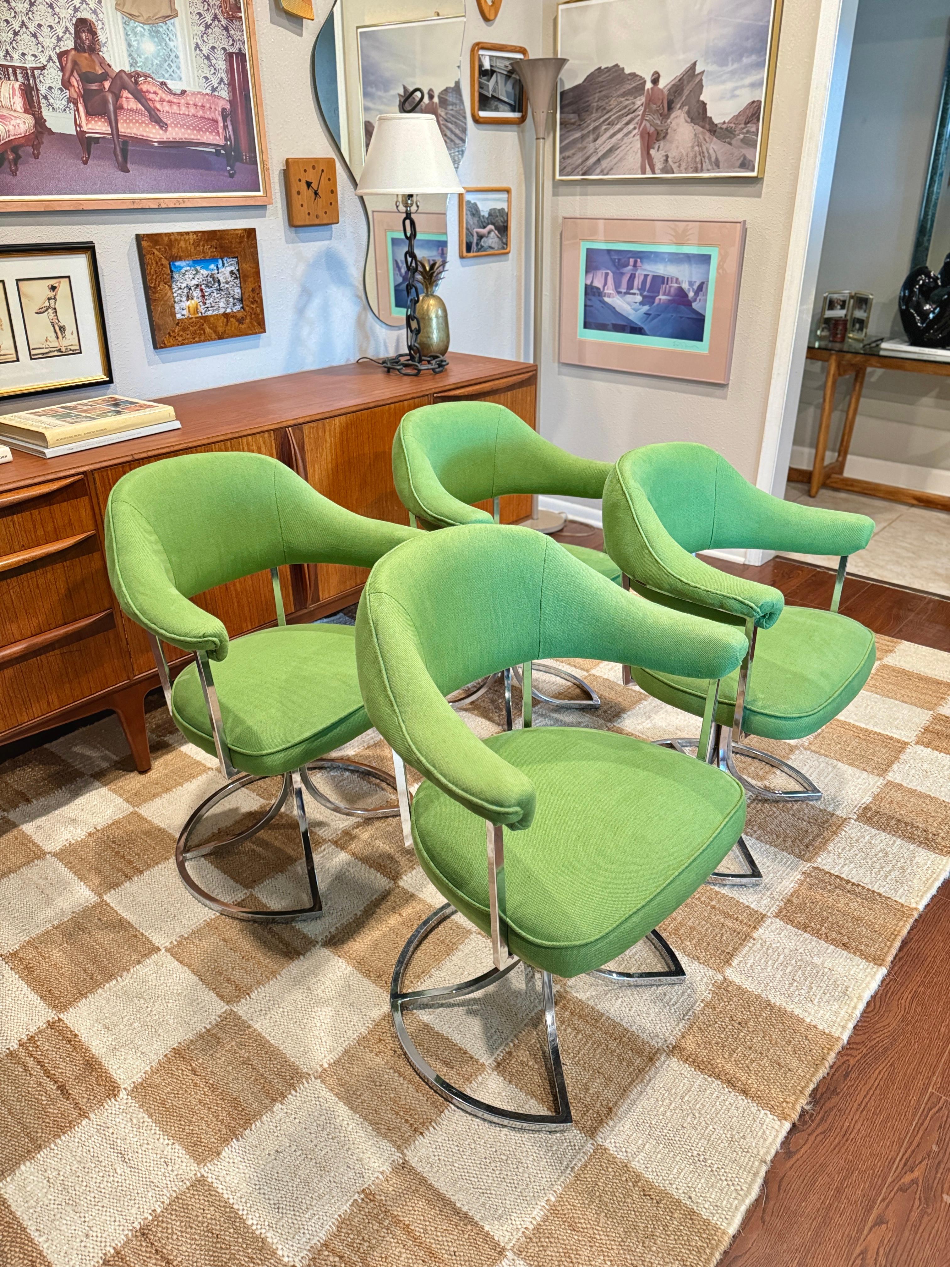 mid century modern swivel tulip chairs by Cal-Style Furniture, circa 1980s 2