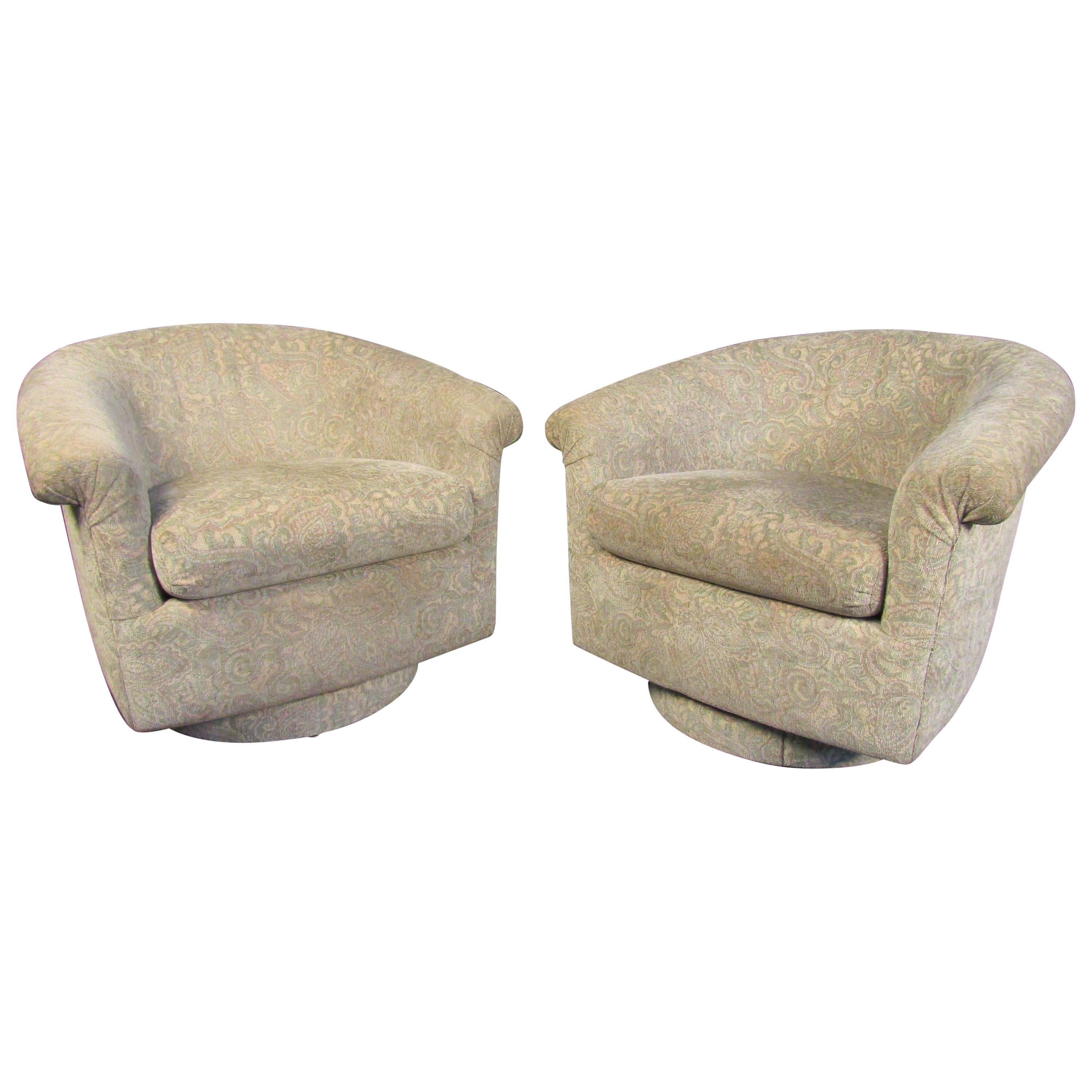 Mid-Century Modern Swiveling Armchairs For Sale