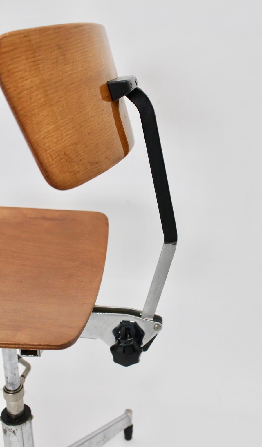 Mid-Century Modern Swiveling Desk Chair by Jorgen Rasmussen 1950s Denmark 3