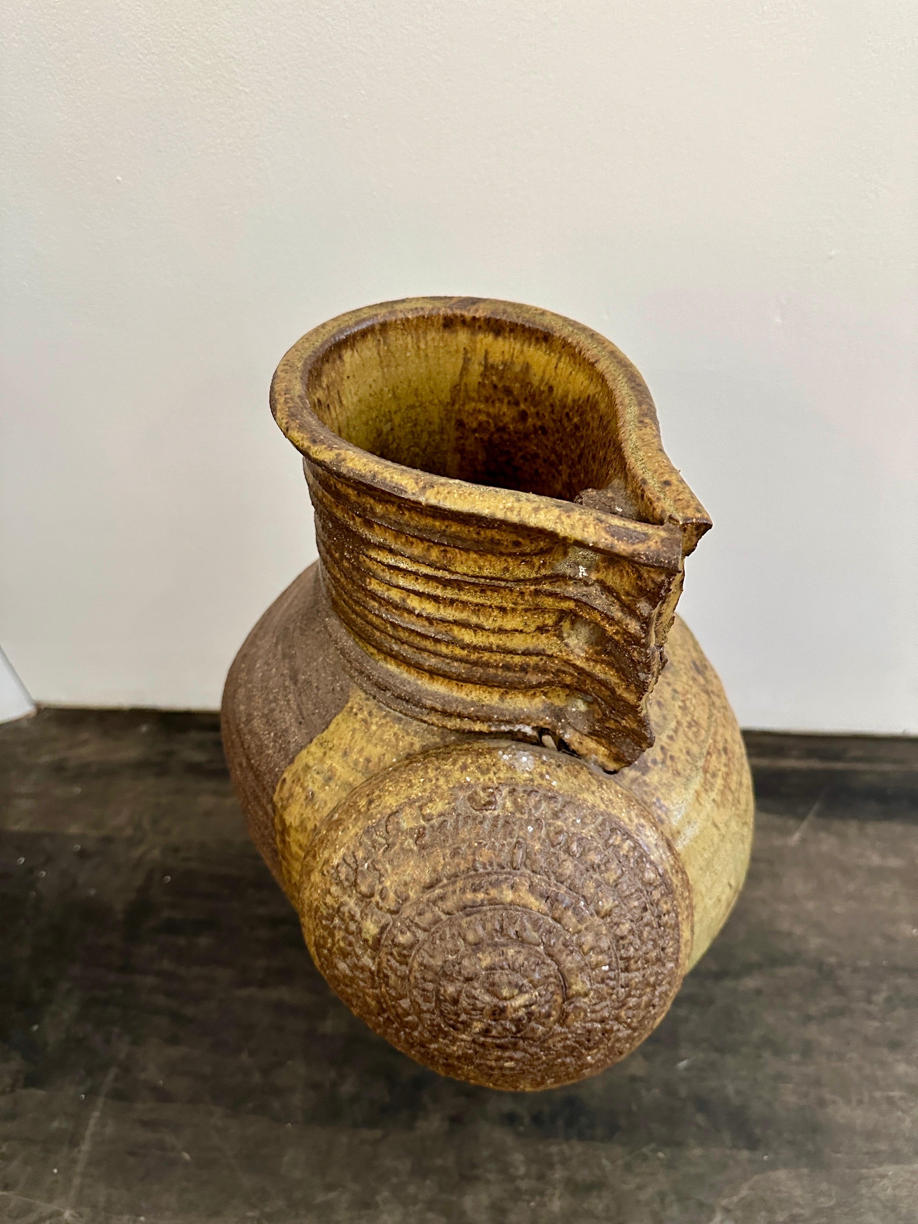 Mid-Century Modern T. Kaigler Sculptural Large Vase In Good Condition For Sale In North Miami, FL