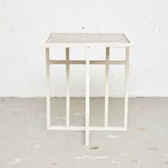 Mid-Century Modern Table After Mackintosh, Lacquered Wood & Marble