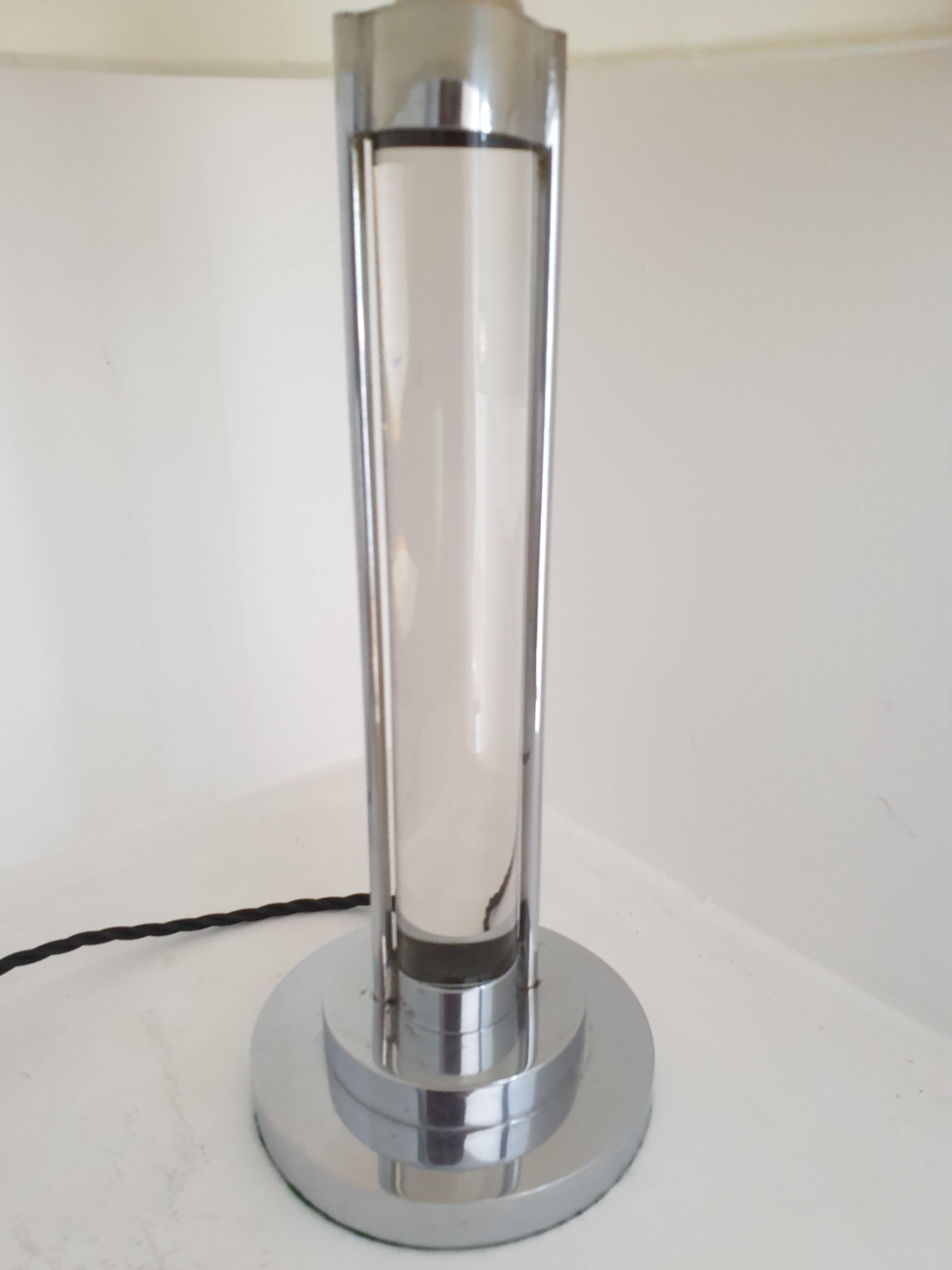 French Mid-Century Modern Table Lamp attributed to Jacques Adnet For Sale